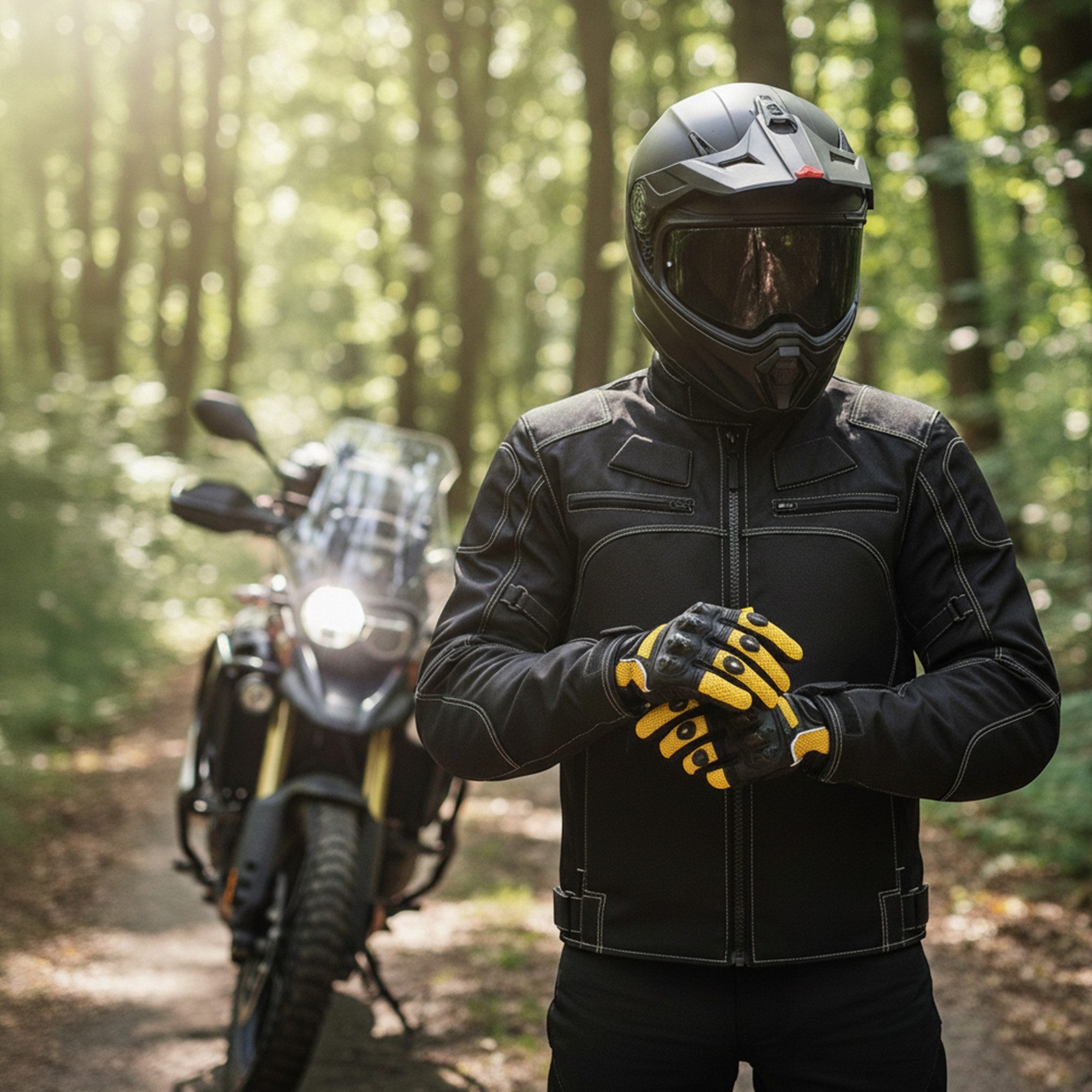 German Wear Motorradhandschuhe GW400G-M9 Motocross Biker Handschuhe Leder- & Textilhandschuhe in 6 Farben
