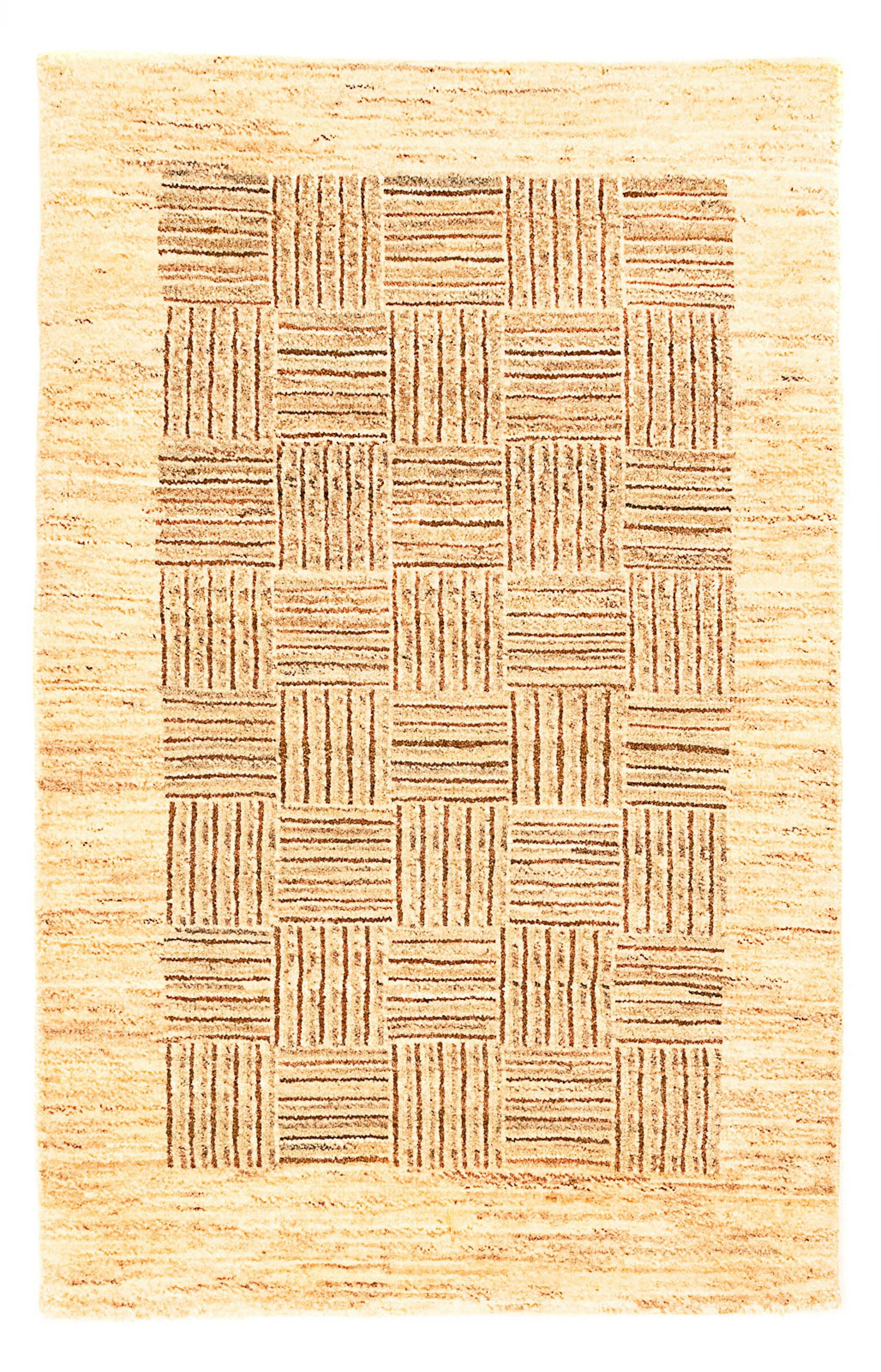 cm 97 - morgenland, Wollteppich - Zertifikat Wohnzimmer, mm, 18 rechteckig, mit Gabbeh - beige, Höhe: x Indus 62 Einzelstück Handgeknüpft,