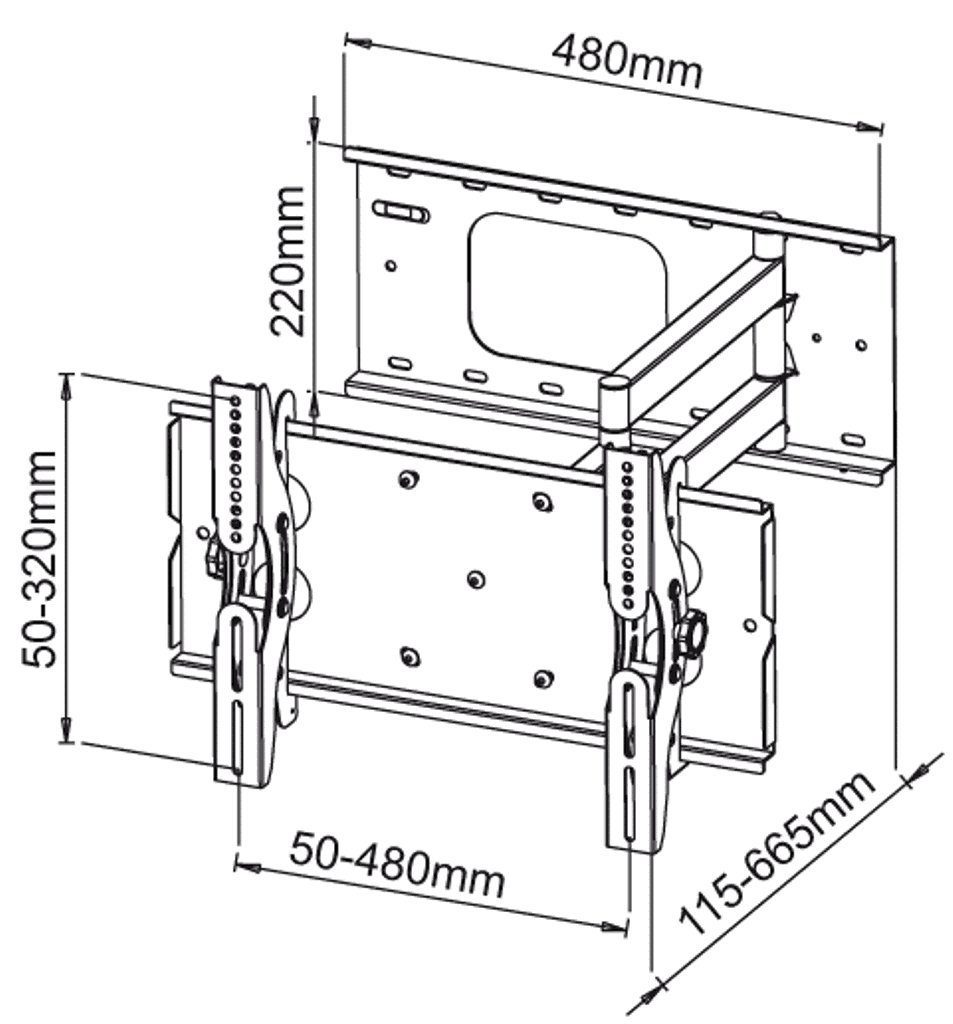 schwarz) neigbar, 37,00 - PLB Pro schwenkbar S Mount DMP Display 42kg, max (bis TV-Wandhalterung, 109 Zoll,