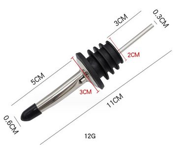 BAYLI Mörser 12er Set Edelstahl Flaschenausgießer Schnaps, Weinausgießer mit Stopf