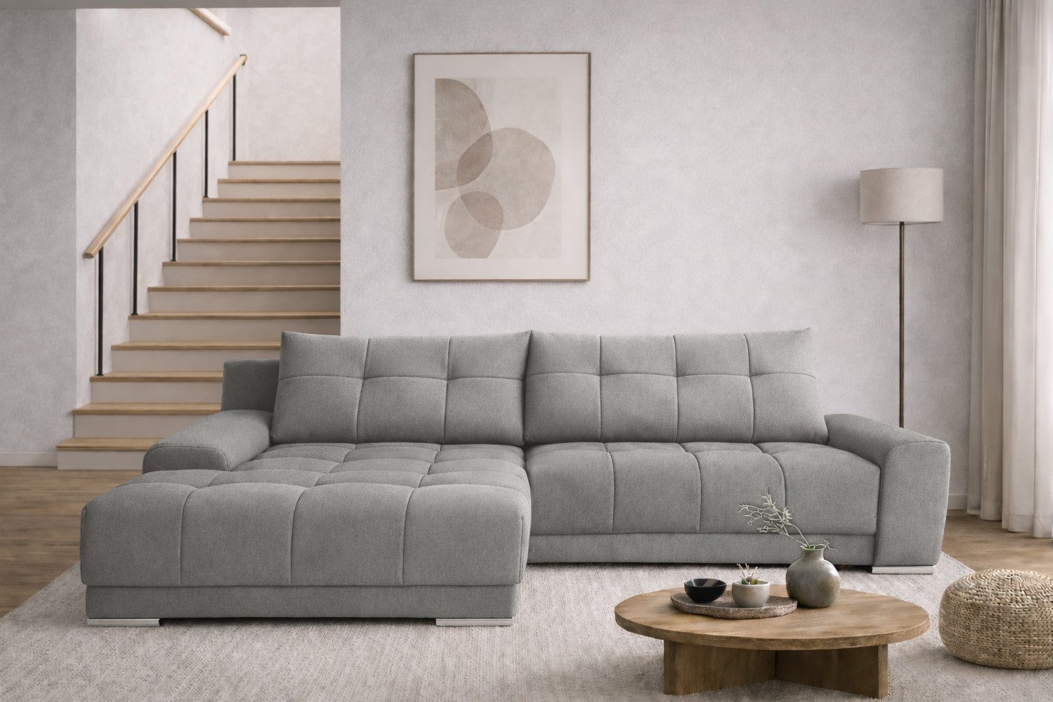 Kaiser Möbel Ecksofa mit schlaffunktion und bettkasten, Eckcouch WAVE, Ecksofa