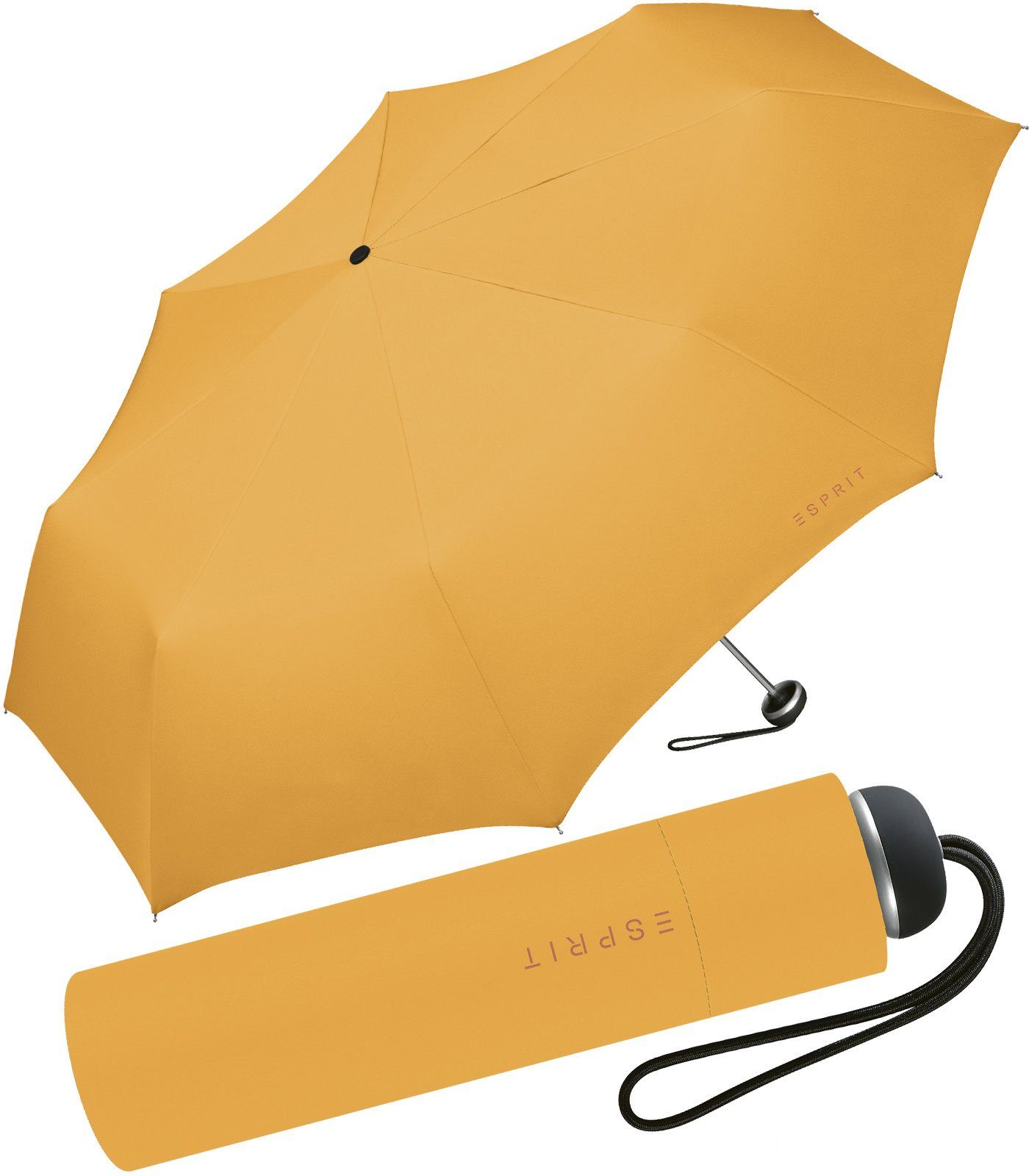 Schirm in Begleiter Farben Damen, leichter, für Esprit Taschenregenschirm butterscotch handlicher - gelb modischen
