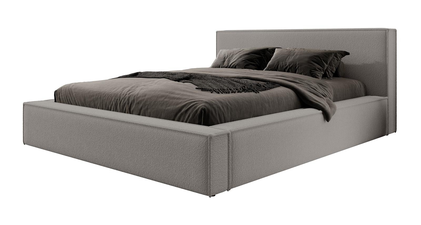 Compleo Polsterbett Boucle-Bett mit Stauraum, Doppelbett günstig online kaufen