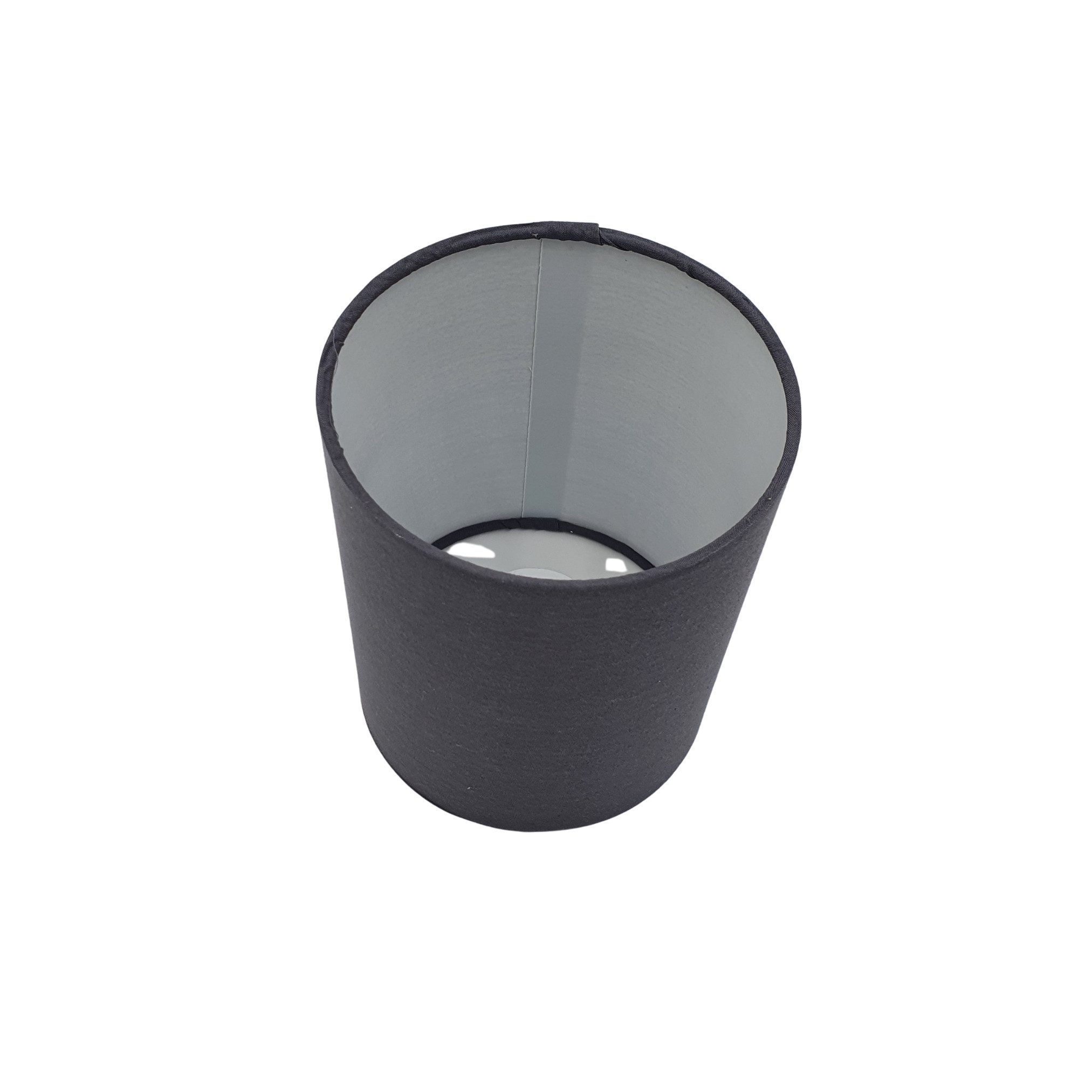 Lichthandel Hoch Lampenschirm grau / weiß 2 Stück Lampenschirm für Tischlampe E14 Stoffschirm