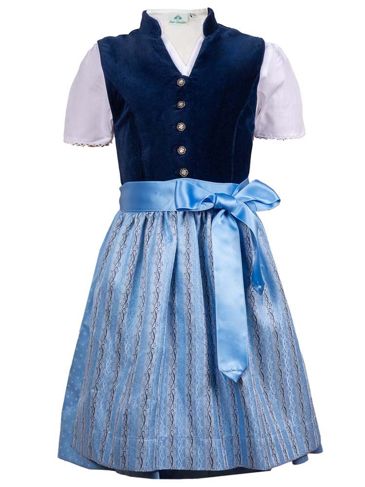 Dirndl Kinderdirndl Ella mit Bluse blau