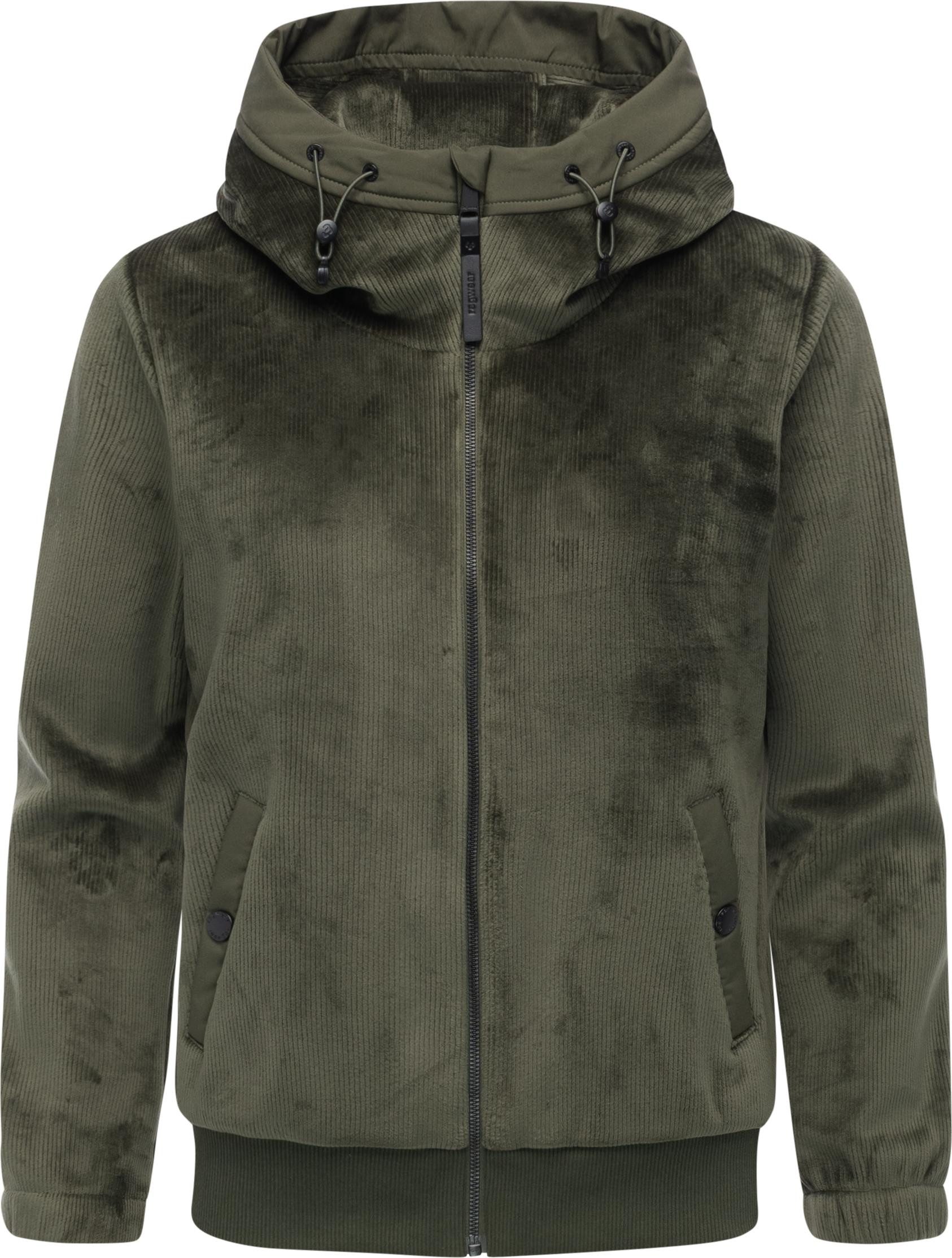 Ragwear Fleecejacke Cousy Short Bonded Übergangsjacke mit kuscheligem Teddyfell-Innenfutter