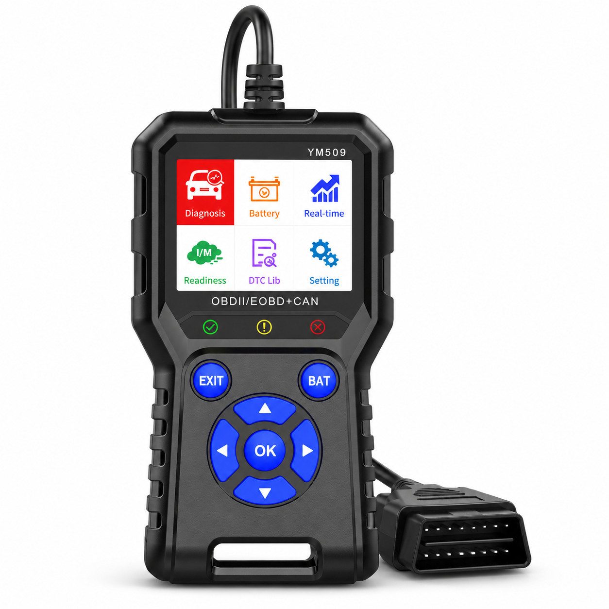 Lisabonde OBD2-Diagnosegerät OBD2 Diagnosegerät Auto Fehlercodes Auslesegerät PKW OBDII Scanner, Kein Set, 1-teilig, ehlercodes lesen und löschen,Echtzeit-Datenstrom,DTC-Lookup-Bibliothek