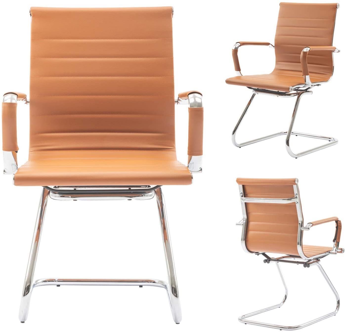 WAHSON OFFICE CHAIRS Bürostuhl 2 PU-Leder-Freischwinger günstig online kaufen