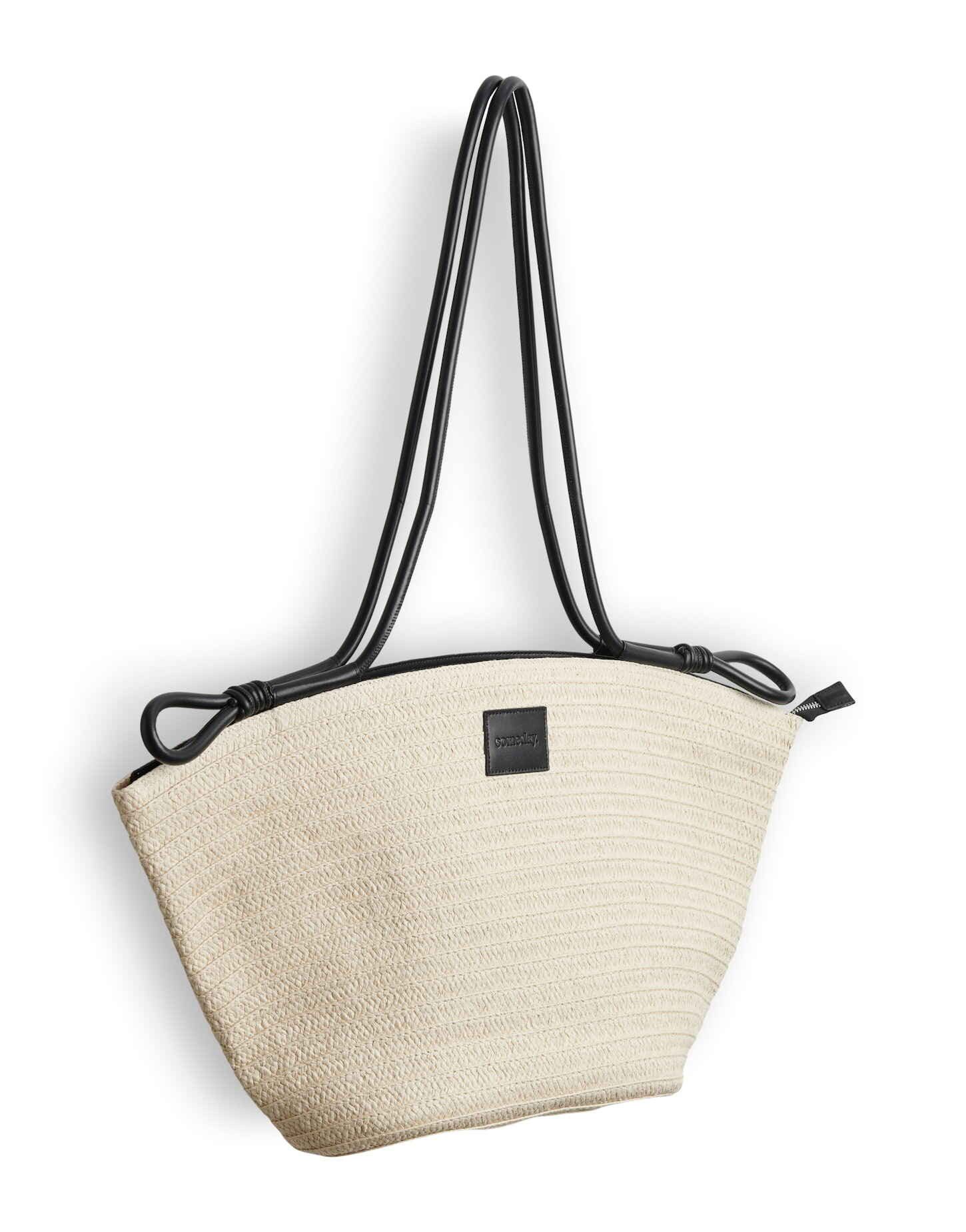 someday Handtasche Banoi Bag aus Papier mit Flechtstruktur, Geräumig mit Reißverschluss und praktischem Innenfach