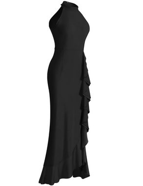 B.X Abendkleid Damen Neckholder Rüschen Split Bodycon Abend Party Langes Kleid Brautjungfernkleid,Abendkleid,Etuikleid,Einfarbig Maxikleid,Anmut