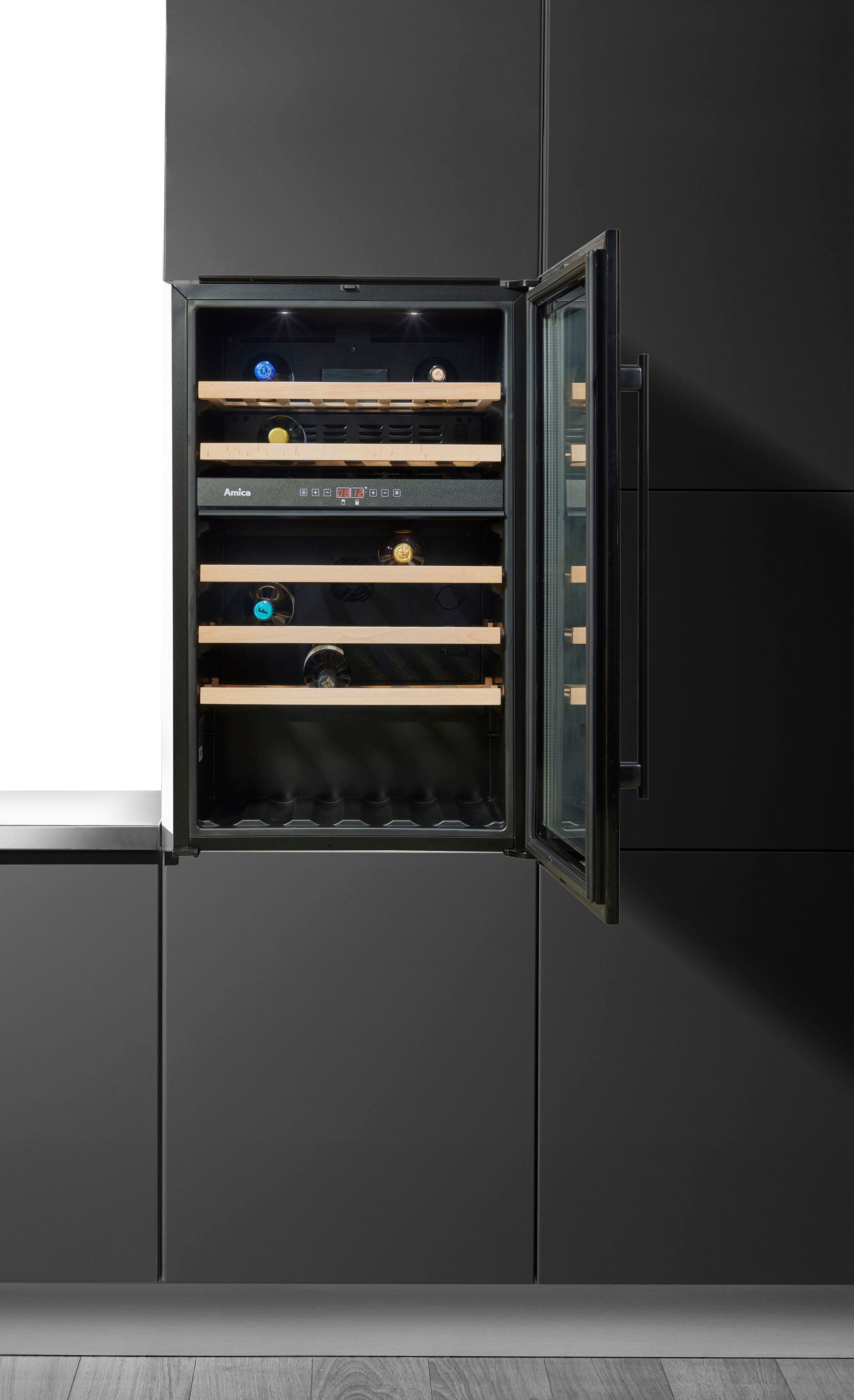 Amica Einbauweinkühlschrank WK 341 220 S,für 58 Standardflaschen á 0,75l, Einbaukühlschrank | Weinkühlschränke