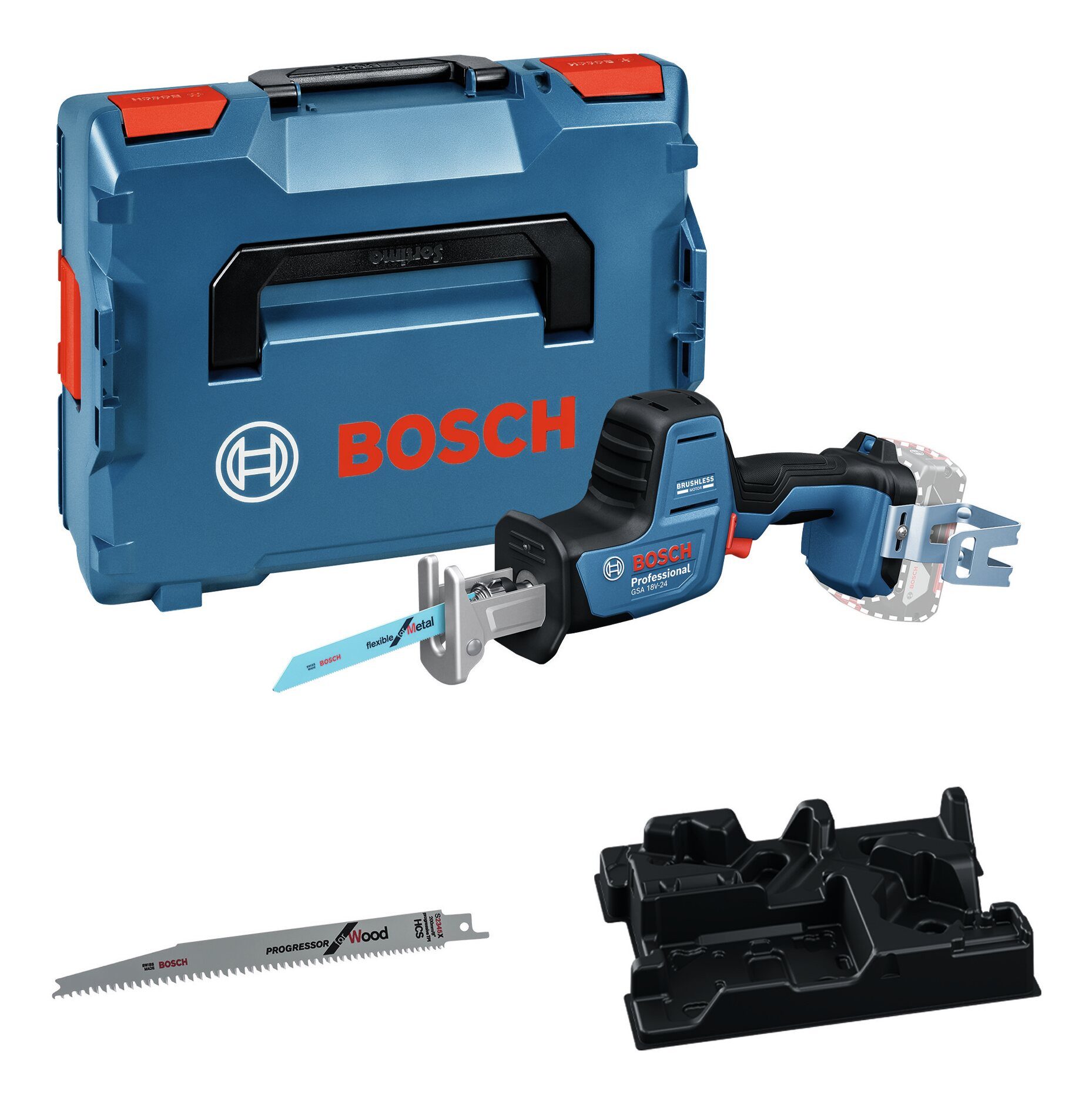 BOSCH Akku-Säbelsäge GSA 18V-24, Ohne Akku mit Leiterclip - im Karton