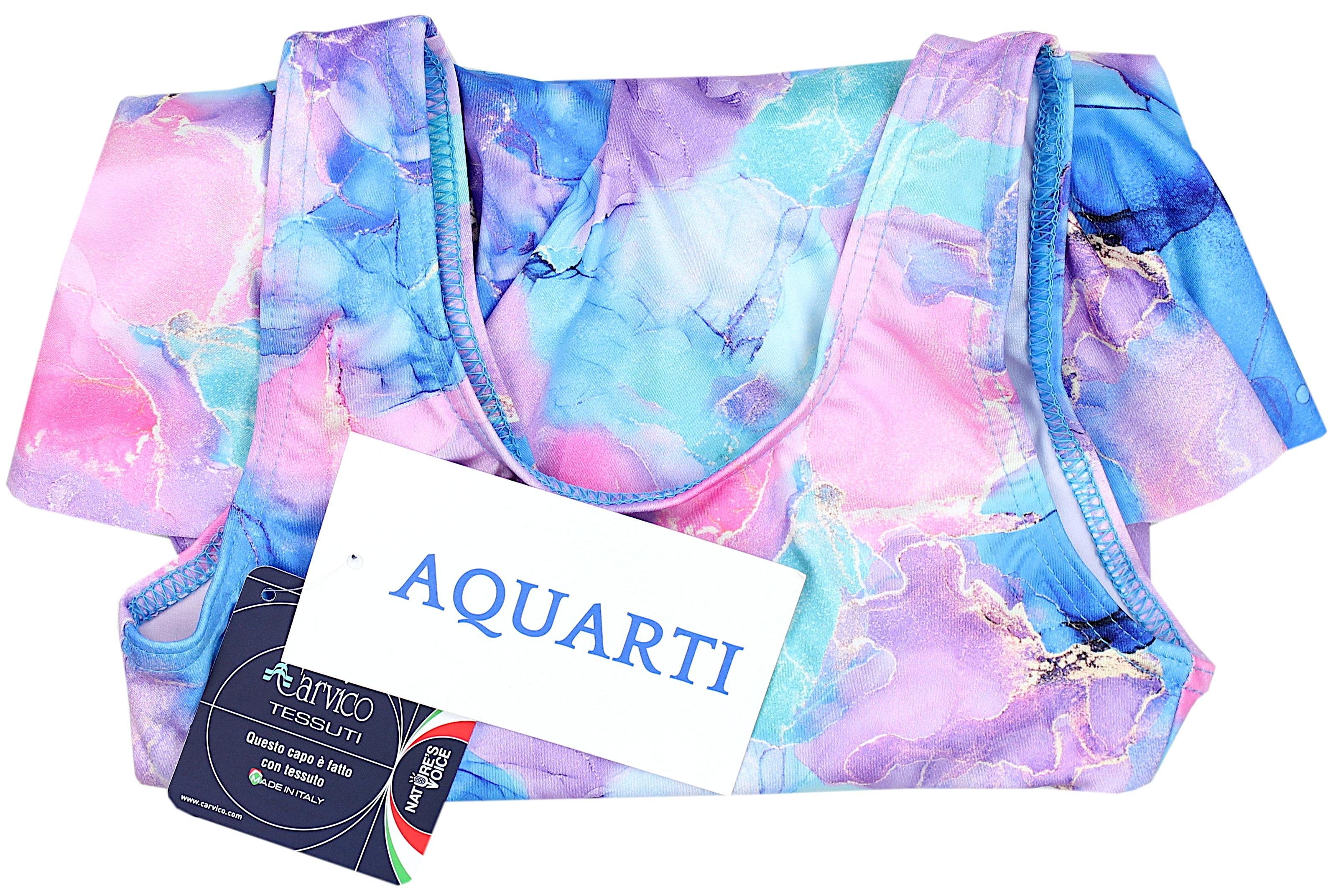 Blau Aquarti Tie / Badeanzug Dye Lila 029B Aquarti mit / mit Badeanzug / Ringerrücken Rock / Rosa Mädchen Print