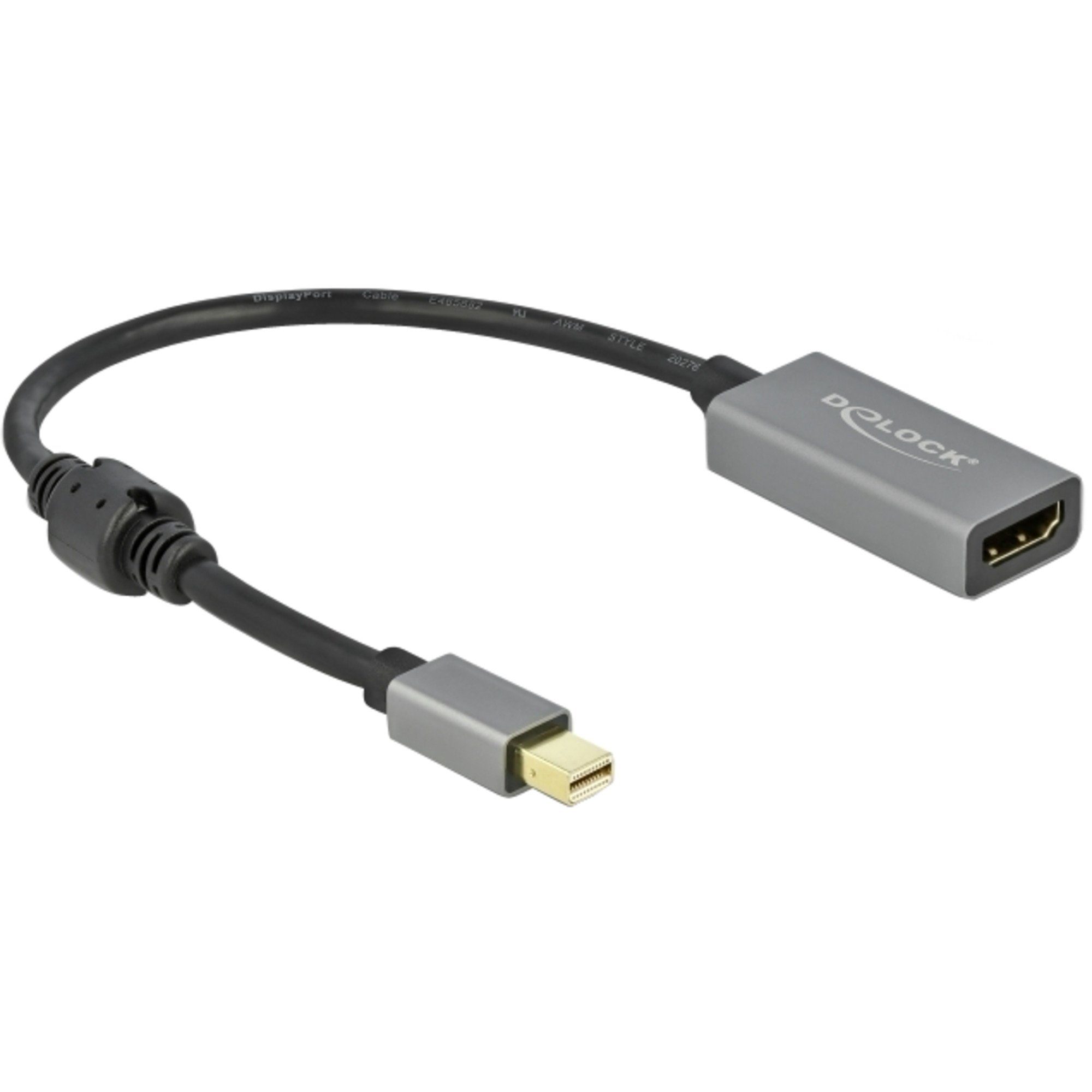 DeLOCK Aktiver Adapter mini DisplayPort 1.4 > HDMI Audio- & Video-Adapter