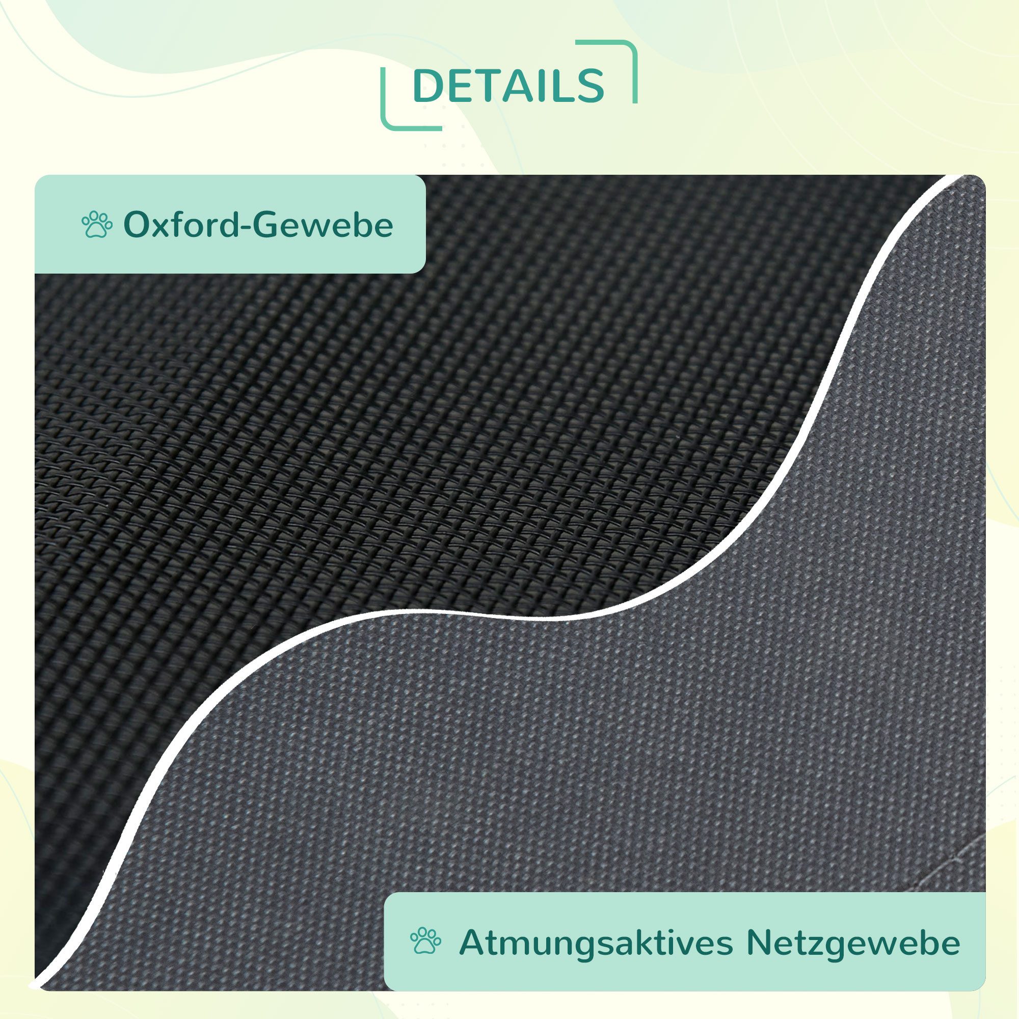 PawHut Tierbett Hundeliege mit Baldachin, erhöht, atmungsaktiv, für Camping, Oxford, Netzstoff, Taftstoff, für Garten, Balkon, Grau – Bild 4 von 5