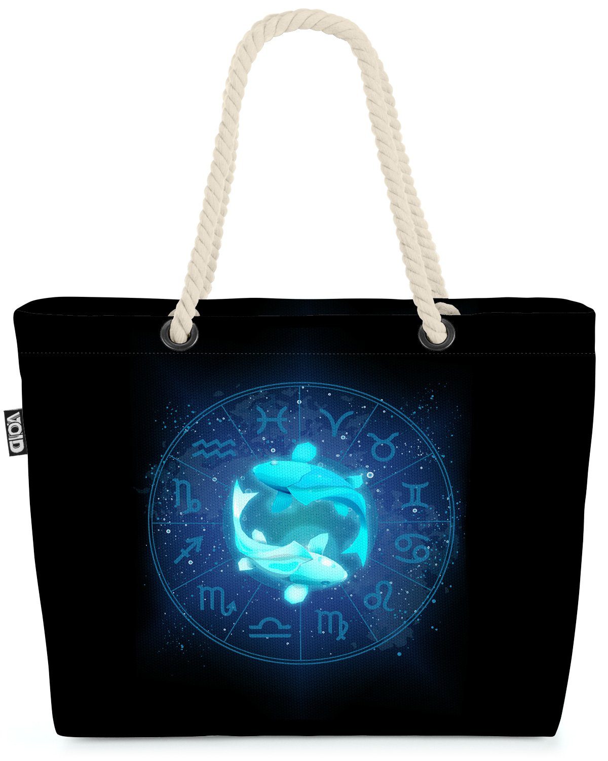 VOID Strandtasche (1-tlg), Fische Sternzeichen Astrologie Horoskop Tierkreiszeichen Wasserzeiche