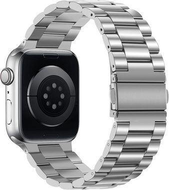 Alster Herz Smartwatch-Armband Apple Watch Armband Ersatz Band Edelstahl, Unisex, A0580, passend für iWatch 1-9 und Ultra/SE