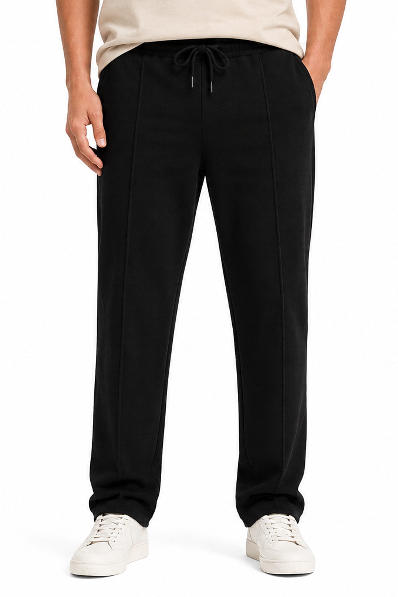 Stark Soul® Jogger Pants Jogginghose Herren Straight Leg - Schwarze Sweatpants mit Taschen