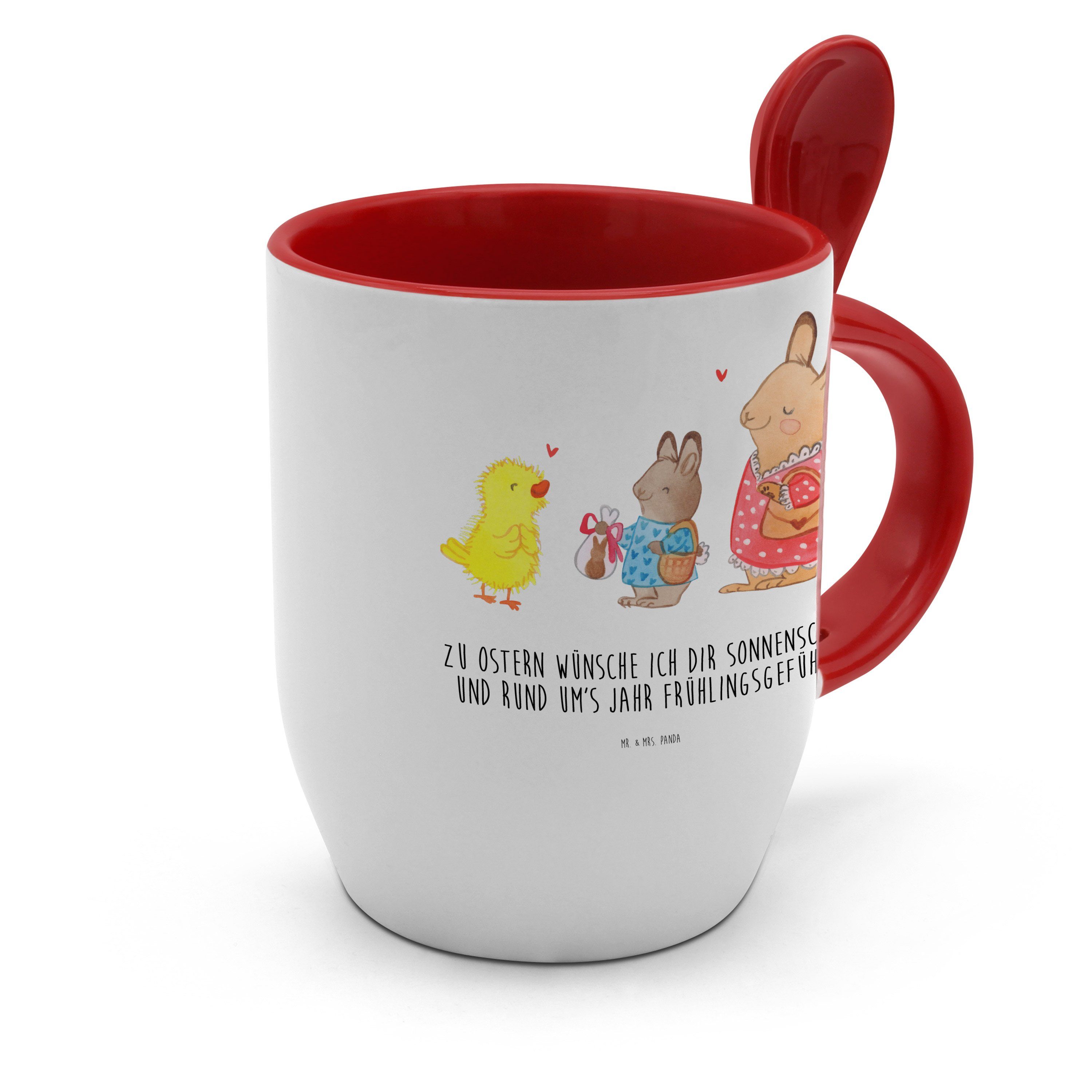 Mr. & Mrs. Panda Osterdeko, Ostern Ostergeschenke, Keramik - - Weiß Geschenke Tasse Spruch, mit Tasse