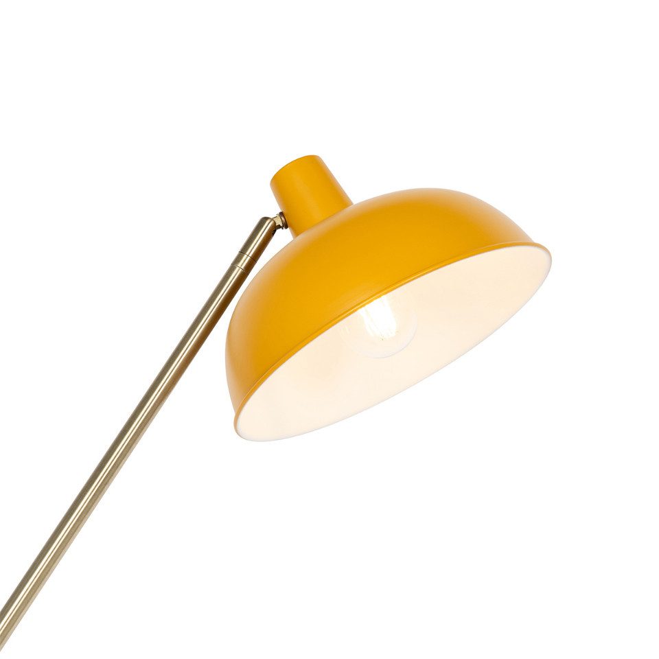 Qazqa Stehlampe Milou, ohne Leuchtmittel, Warmweiß, QAZQA Stehlampe, e27, Gelb, Stahl, Retro