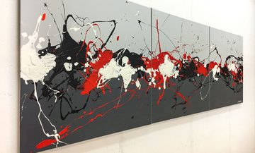 WandbilderXXL XXL-Wandbild Liquid Contrast 210 x 70 cm, Abstraktes Gemälde, handgemaltes Unikat