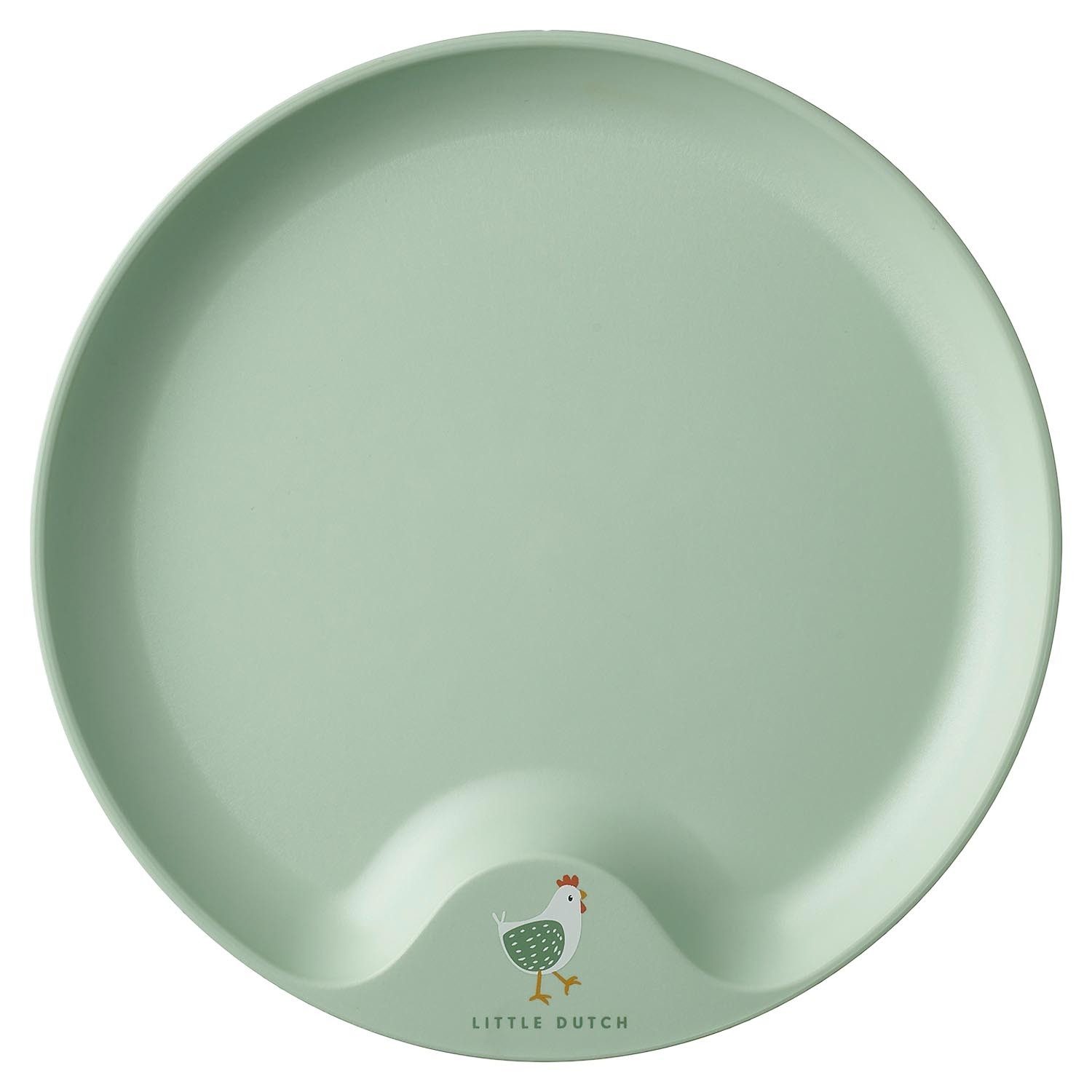 Mepal Teller Kinderteller MIO, Ø 22 cm, Grün, (1 St), Kunststoff, Rutschfest, mit erhöhtem Rand