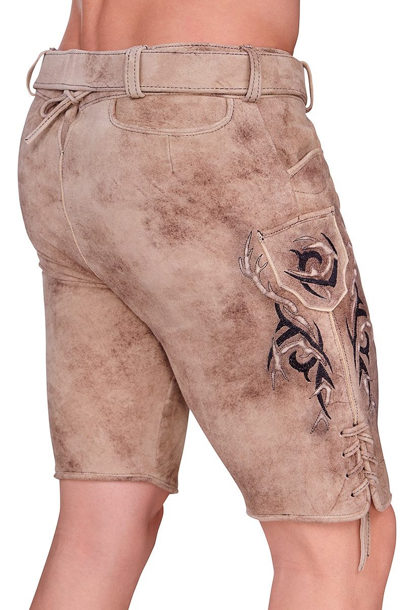 Spieth & Wensky Trachtenlederhose Lederhose Herren kurz - ROLLING - birke