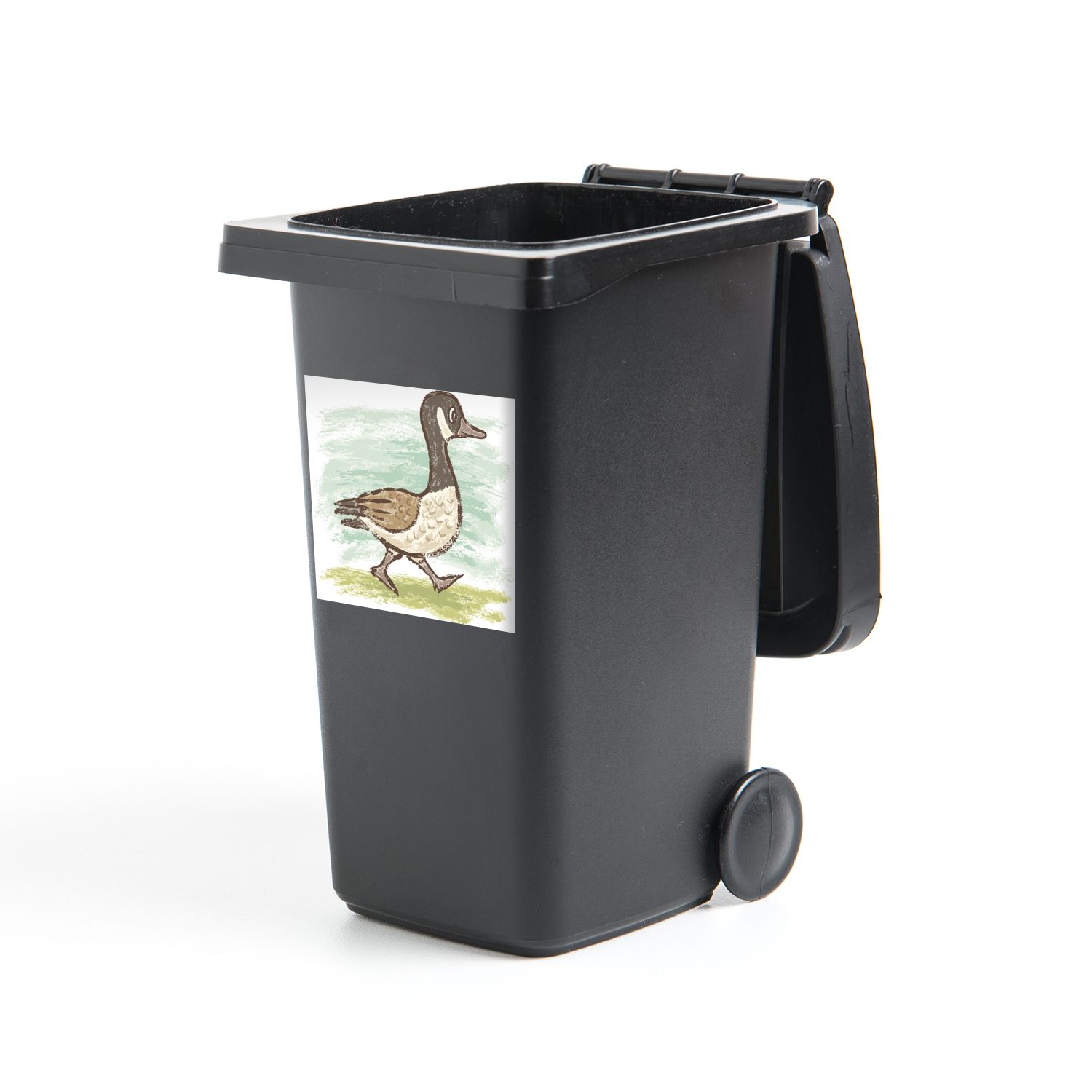 Mülleimer-aufkleber, - MuchoWow Gras (1 - St), Ente Tier Mülltonne, Wandsticker Container, Abfalbehälter Sticker,