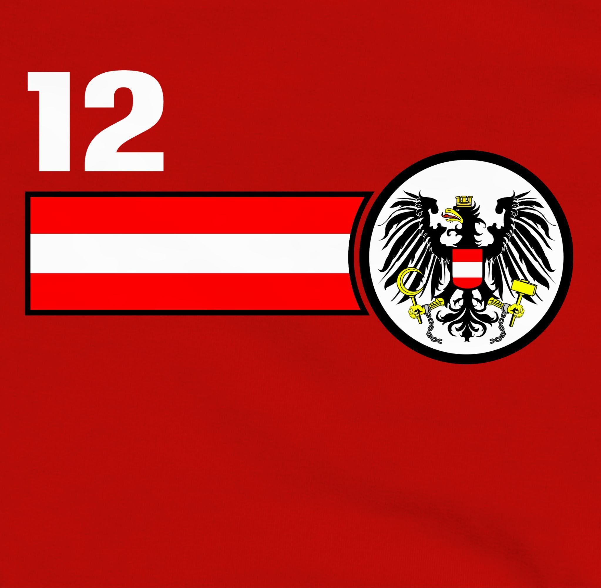 EM Fussball Rot Mannschaft Sweatshirt Kinder 2024 Shirtracer 12. 3 Mann Österreich