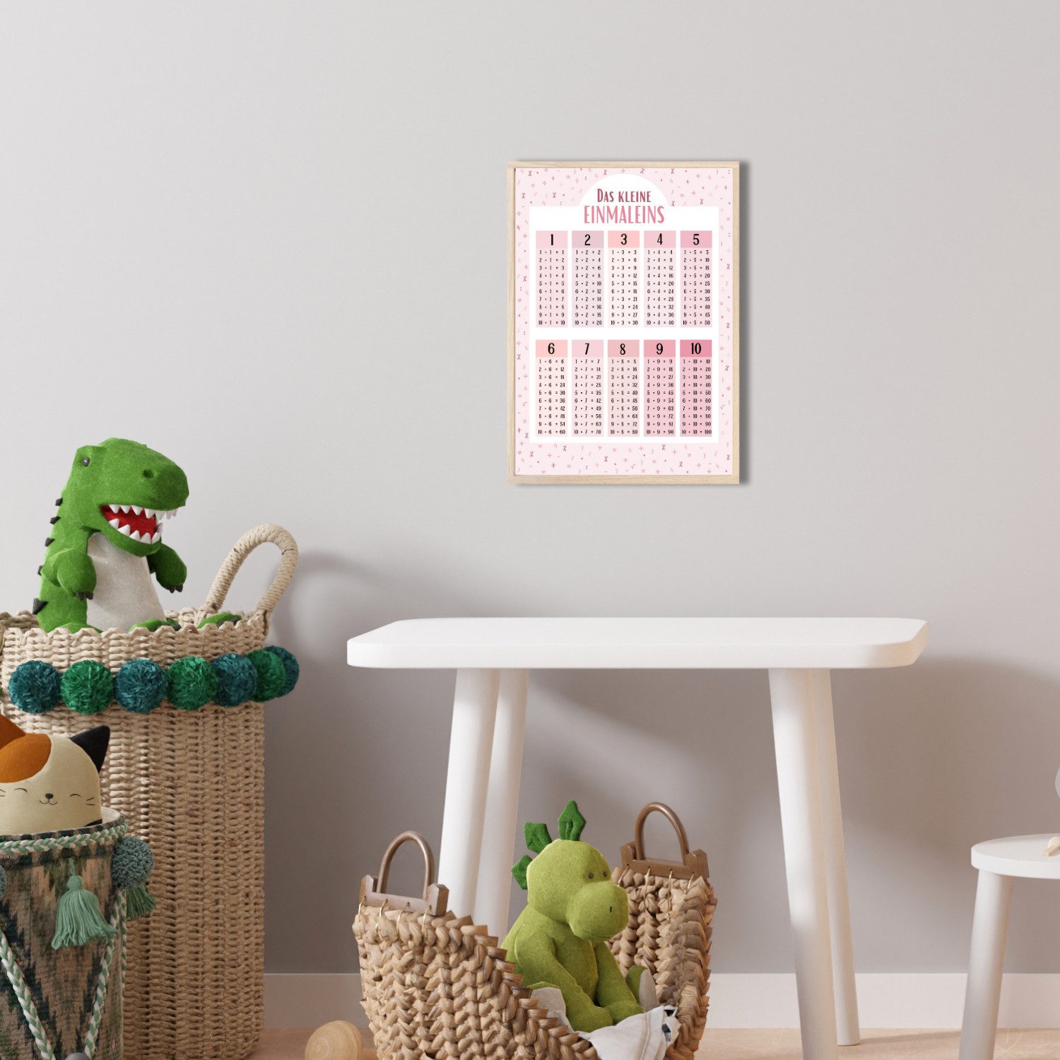 MeinBaby123® Poster 1x1, Einmaleins Trainer, Lernposter Mathematik Grundschule, kleines Einmaleins, + 4x Übungsblätter