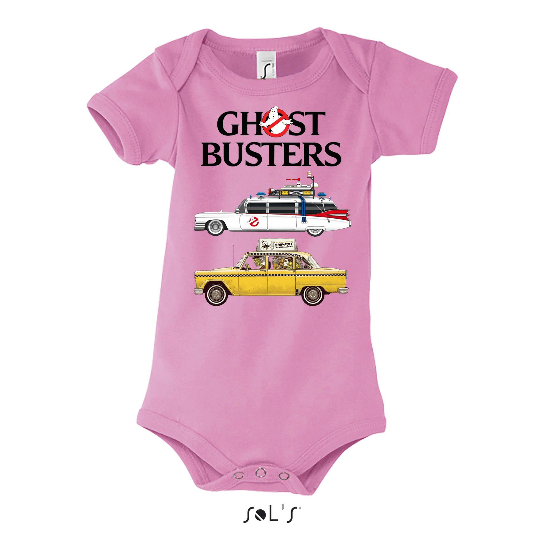 Blondie & Brownie Strampler Kinder Baby Ghostbusters Cars Auto Geisterjäger Geister Film Ghost Rosa