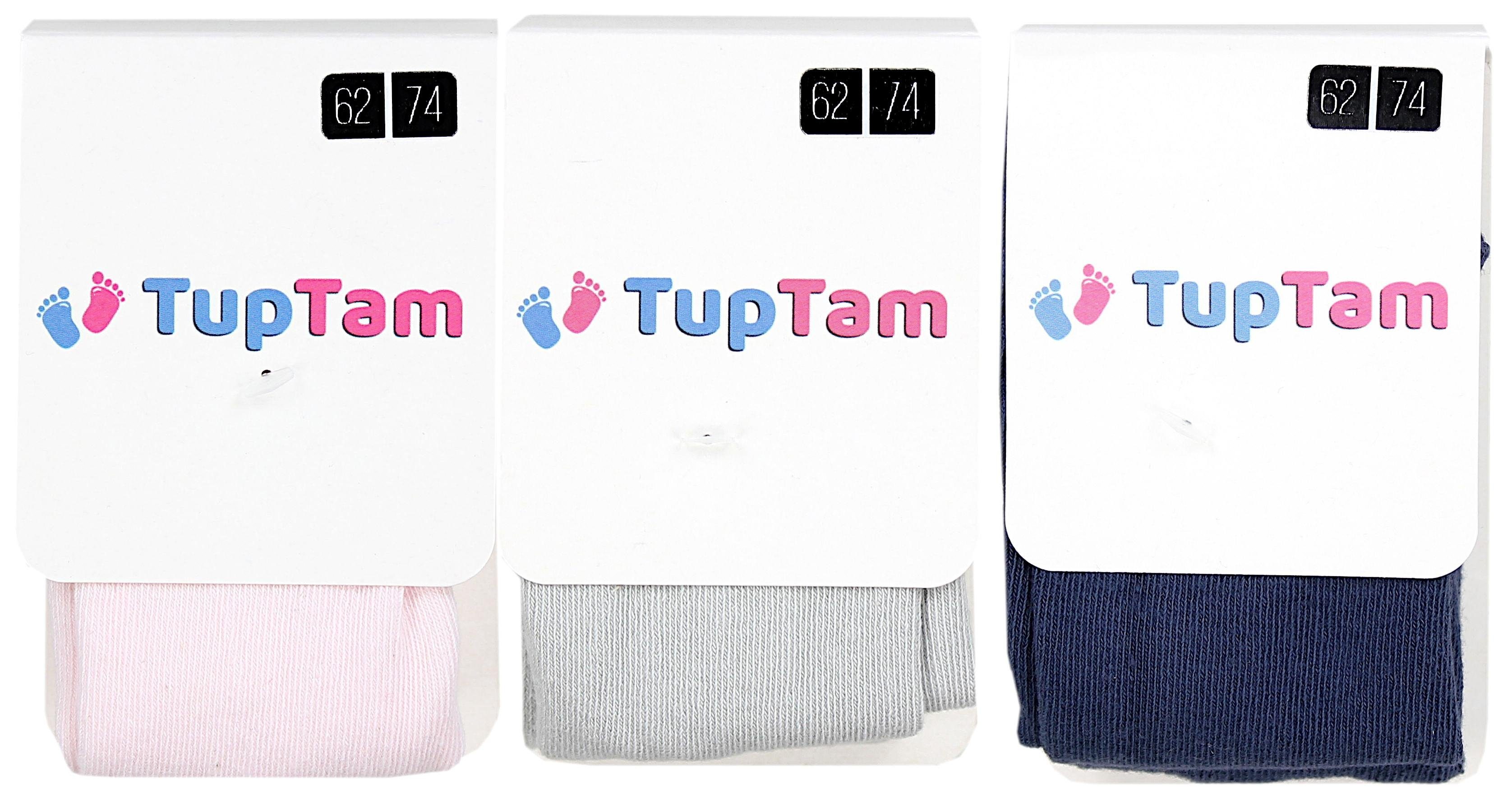 Strumpfhose TupTam (1 3er Pack Dunkelblau St) TupTam Blickdicht Strumpfhose Baby Mädchen Grau Rosa 3er Pack