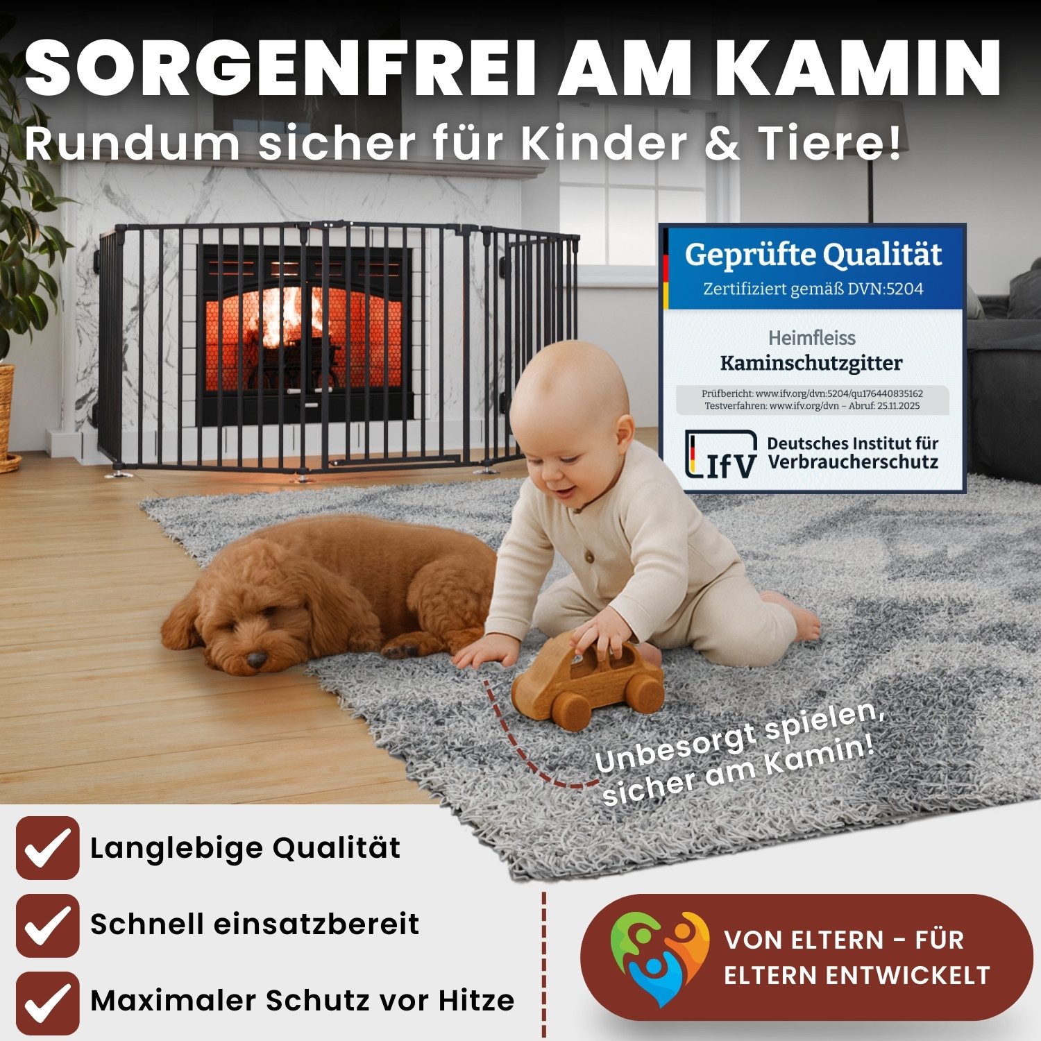 Heimfleiss® Ofenschutzgitter Kaminschutzgitter Baby Ofenschutzgitter Kinderschutz, Anthrazit: 5-teiliges Kamingitter aus hitzebeständigem Stahl