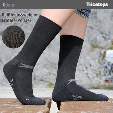 Tricetops Wandersocken TS01M Wandersocken Herren Arbeitssocken Damen 3 / 6 Paar Trekking-Socken Skisocken (3-Paar)