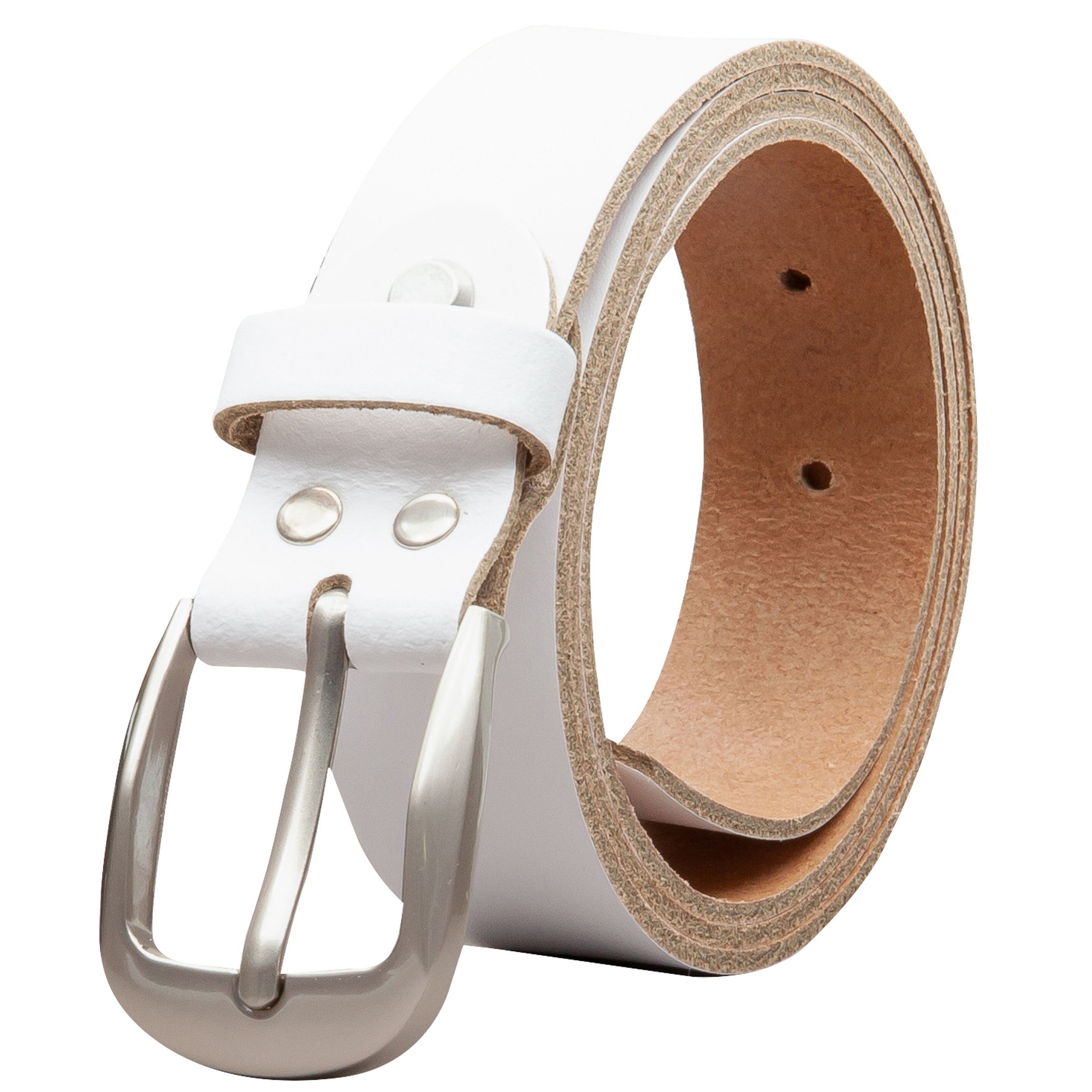 COLOGNEBELT Ledergürtel OM32-SL-Weiss MADE IN GERMANY, Weiss Kürzbar, 100 % günstig online kaufen