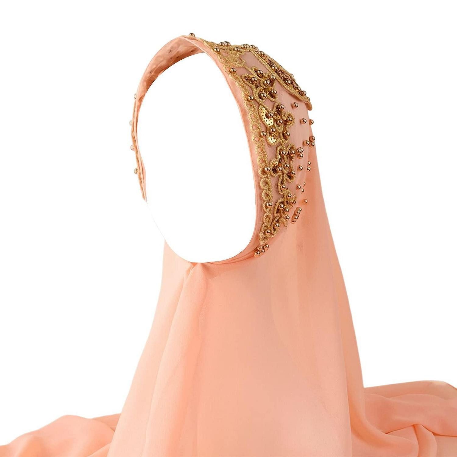 LuxusKollektion Turban Hijab Jersey Glitzerperlen Hellrosa, (1-St)