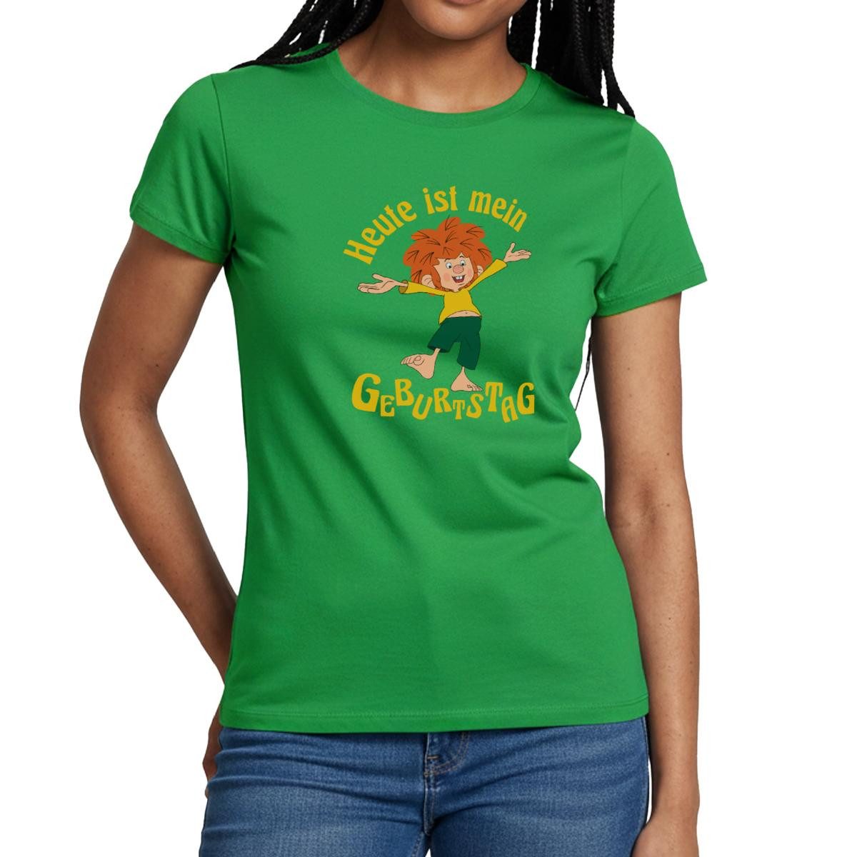 Spreadshirt T-Shirt Pumuckl Mit Spruch Heute ist Mein Geburtstag Frauen T-Shirt (1-tlg) Slim Fit, fällt klein aus