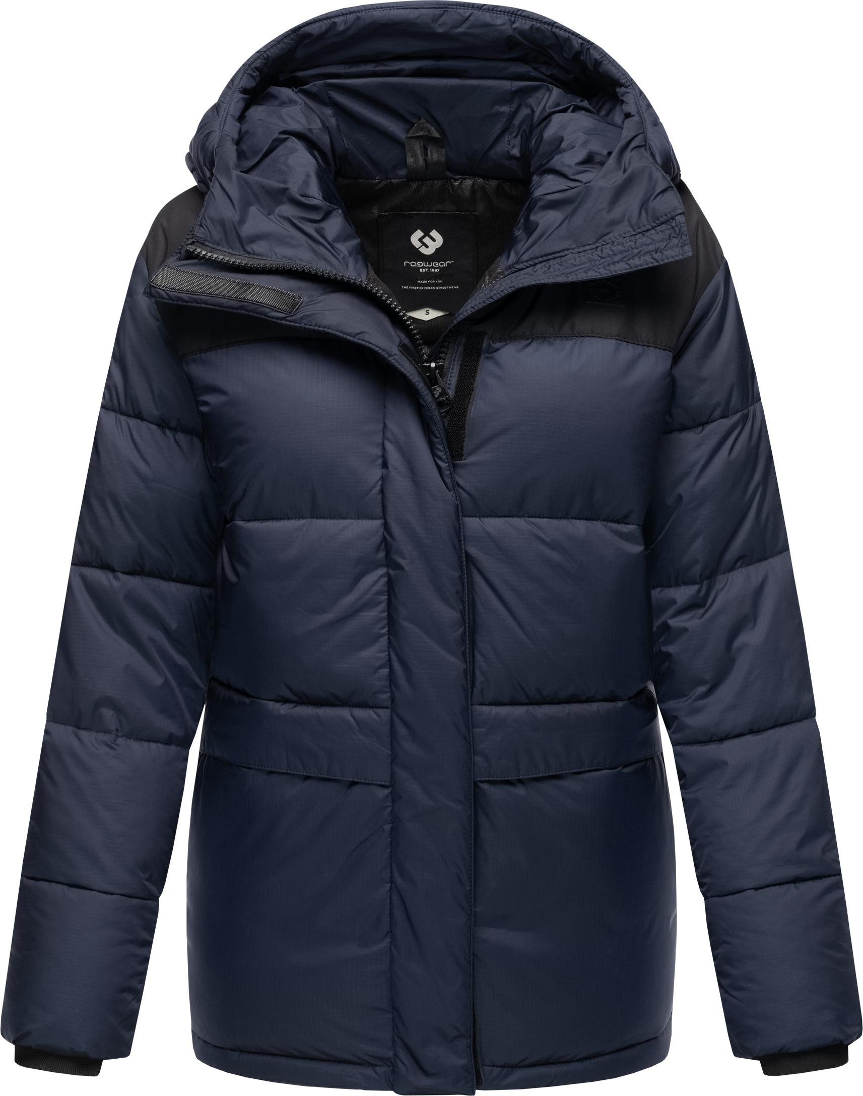 Ragwear Anorak Wikesh stylische Winter Steppjacke mit Colourblocking