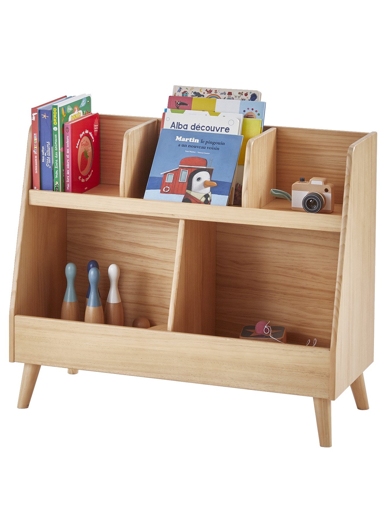 vertbaudet Bücherregal Kinderzimmer Regal KONFETTI NATUR, 5 Fächer