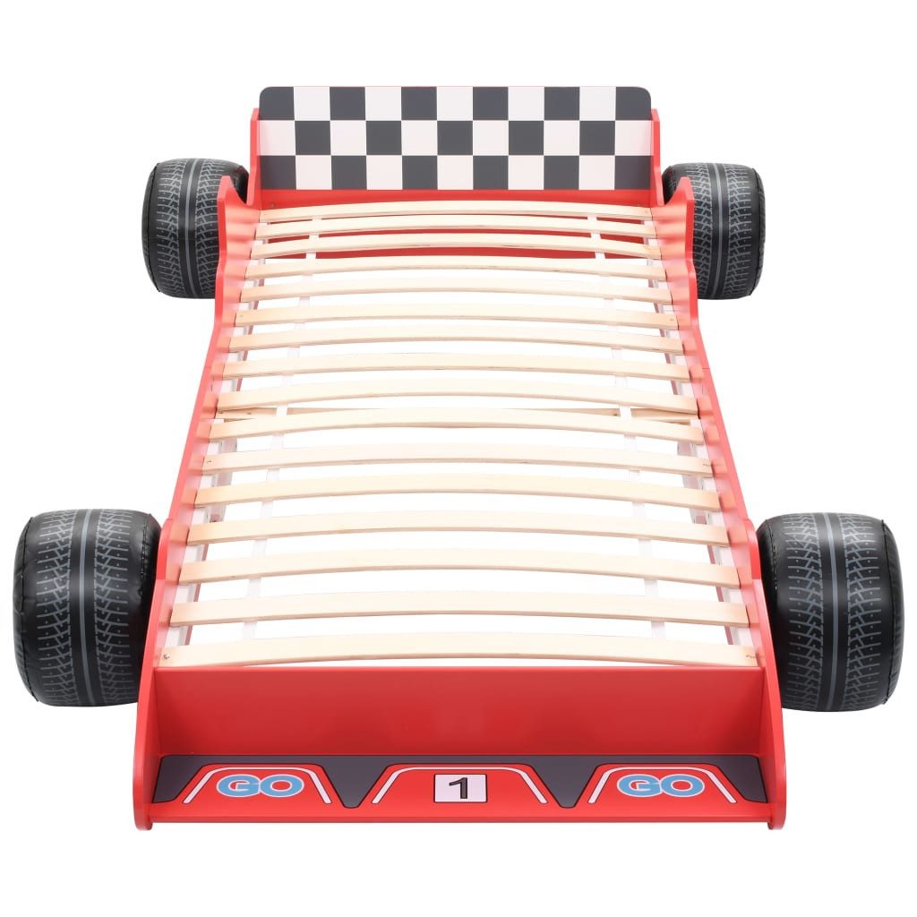 vidaXL children's bed, children's bed with slatted base, 3D design bed, racing car motif bed, 90 x 200 cm