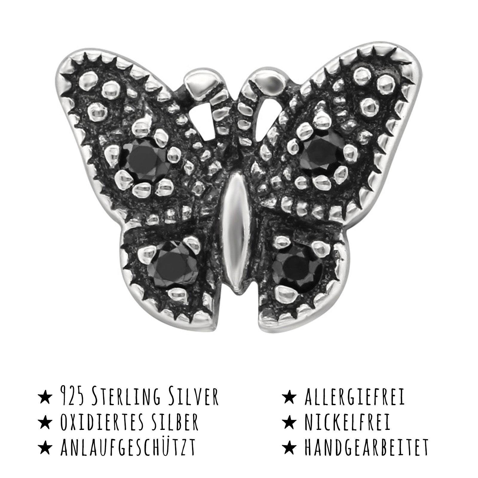 Damen Schmuck Monkimau Paar Ohrstecker Schmetterling Ohrringe Silber Damen Ohrstecker (Packung, 2 x Ohrstecker (1 Paar), mit Kri
