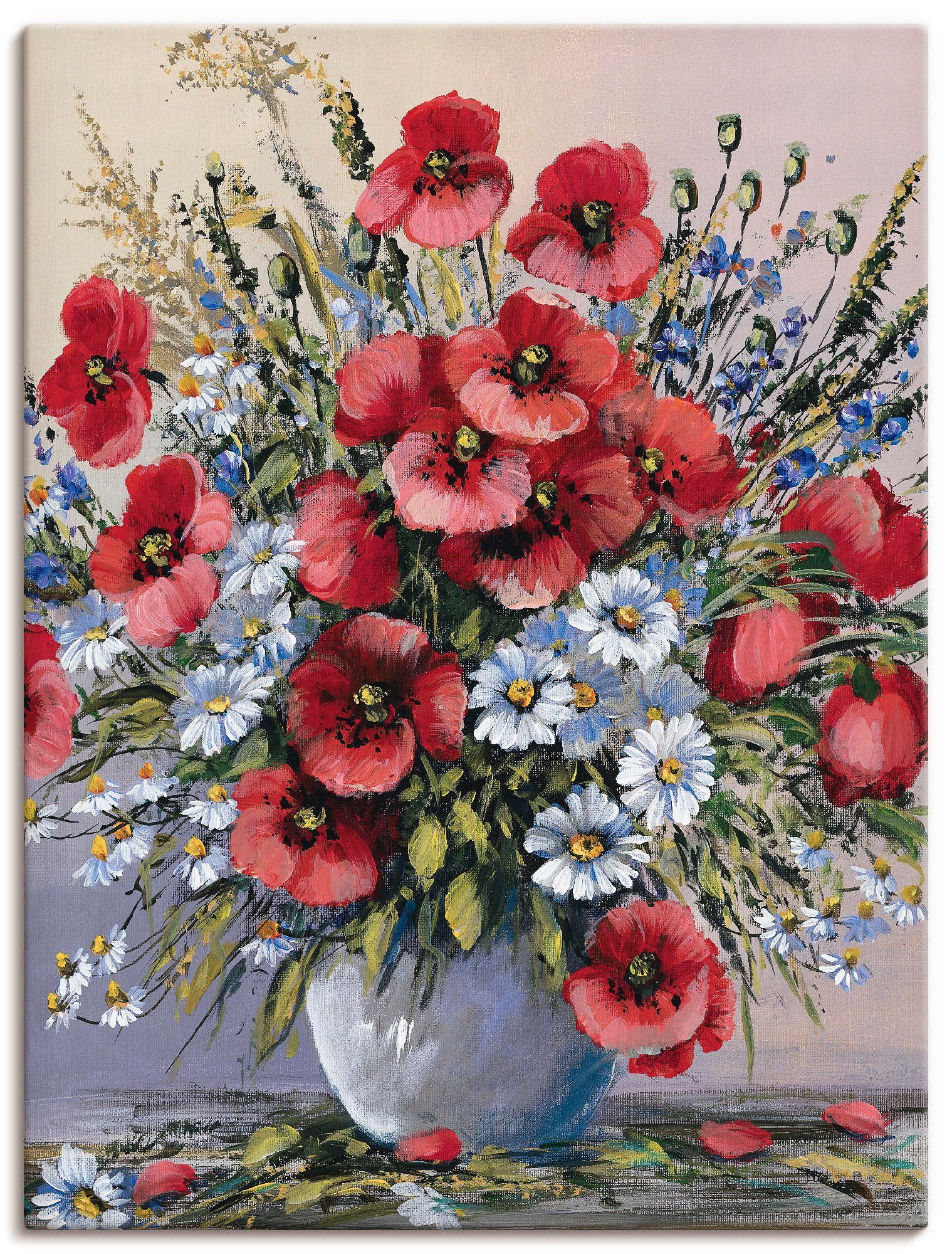 Artland Wandbild Rote Mohnblumen, Blumen (1 St), als Leinwandbild, Poster, günstig online kaufen