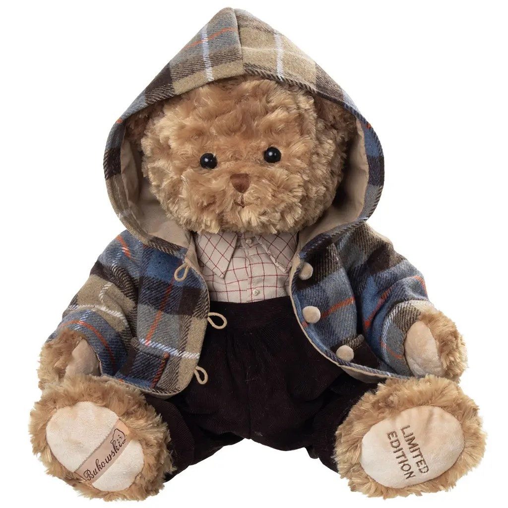 Bukowski Kuscheltier Teddybär Felix 50 cm sitzend mit Jacke braun/bunt Plüschteddybär