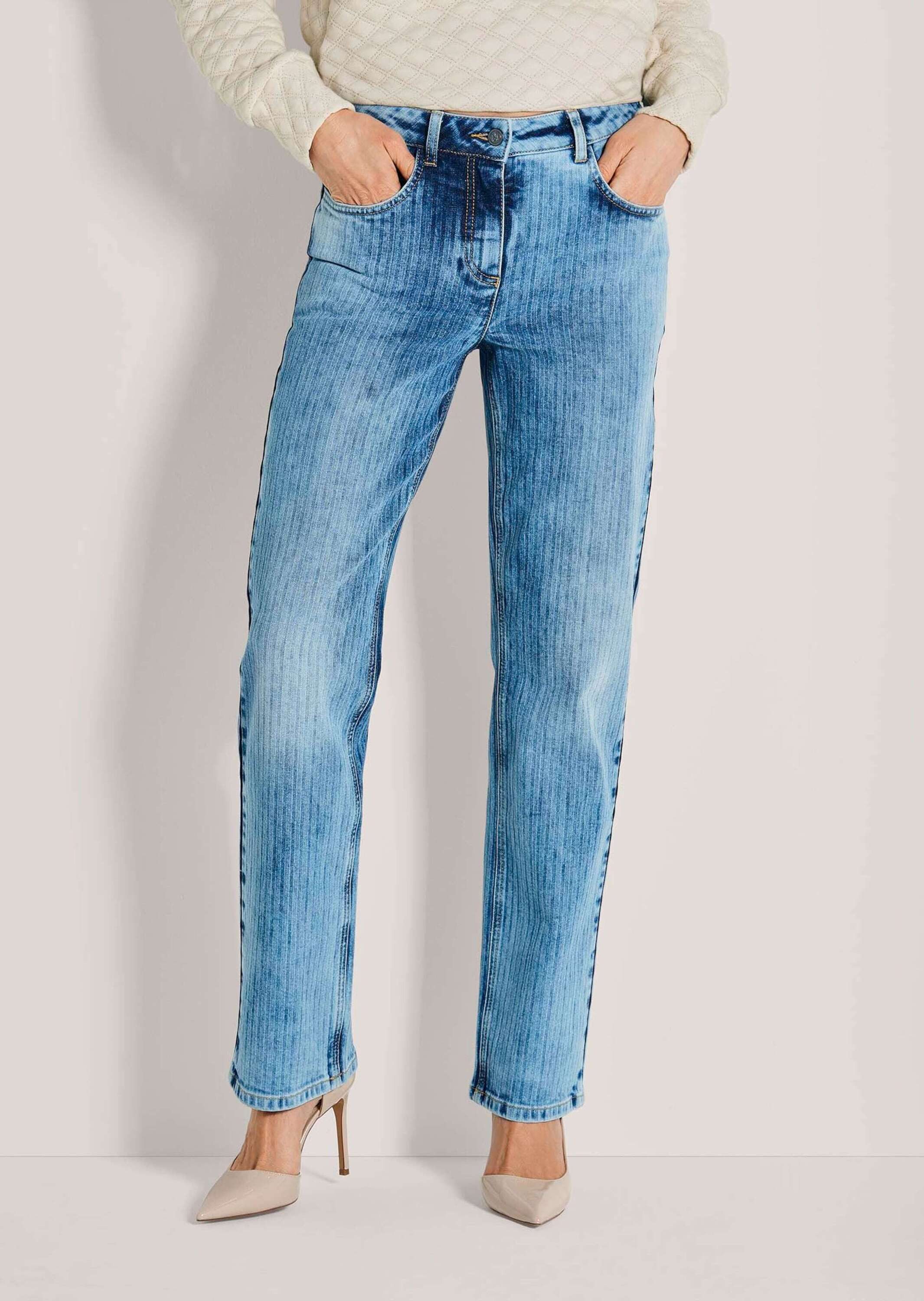 MADELEINE Gerade Jeans Kurzgröße: High Waist Five-Pocket-Jeans Gerade Hose günstig online kaufen