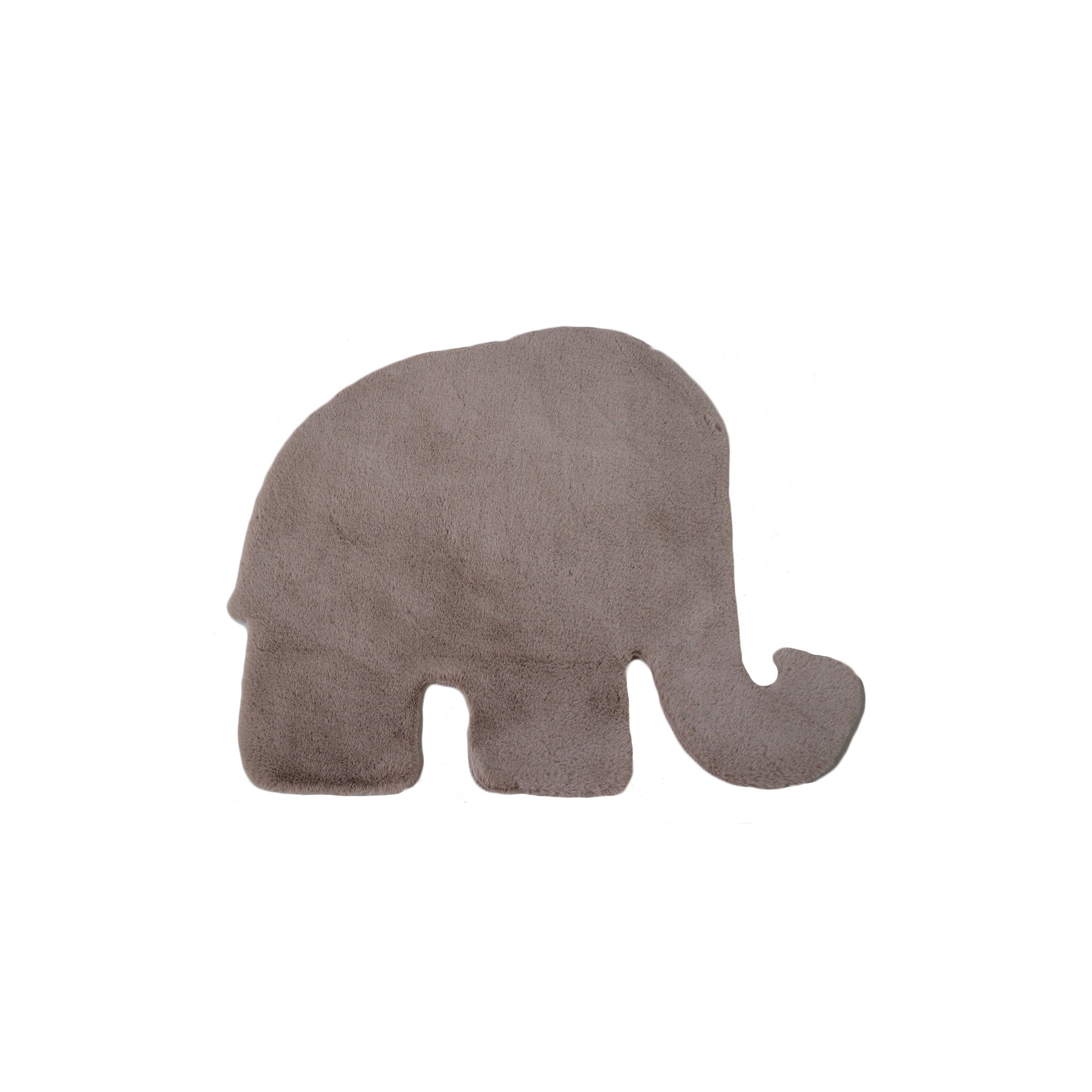 kuschelig Giantore Elefant, Dekoteppich, weich, Plüschteppich- beige Hochflor-Teppich