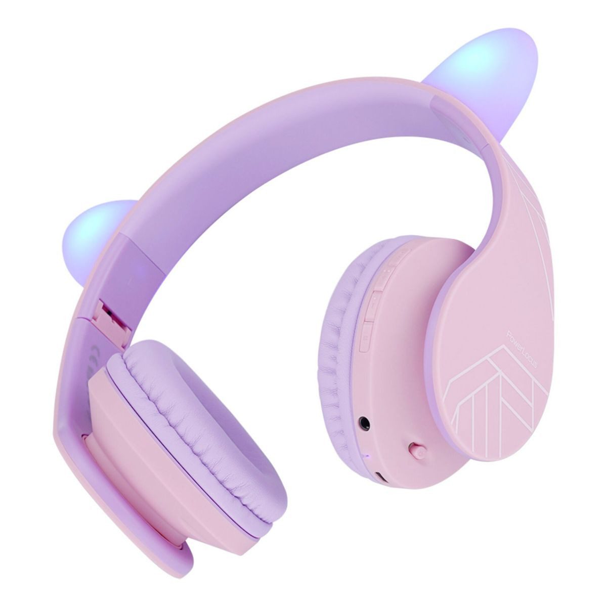 PowerLocus P2 Kids Kinder- Kopfhörer lila/pink mit Ohren On-Ear-Kopfhörer