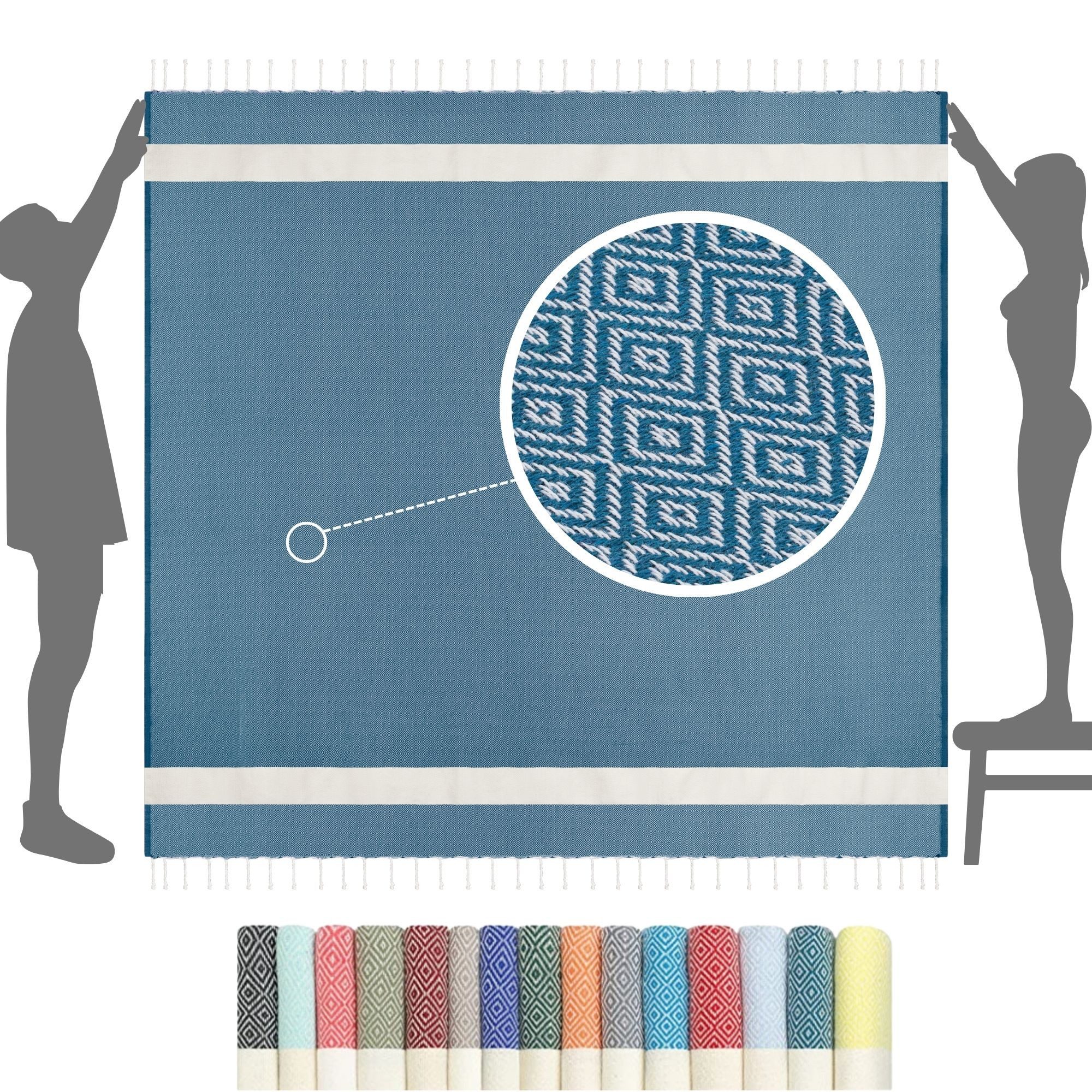 furora HOLIDAY Strandtuch XXL groß 200x200 cm Strand Tuch, aus Baumwolle, S günstig online kaufen