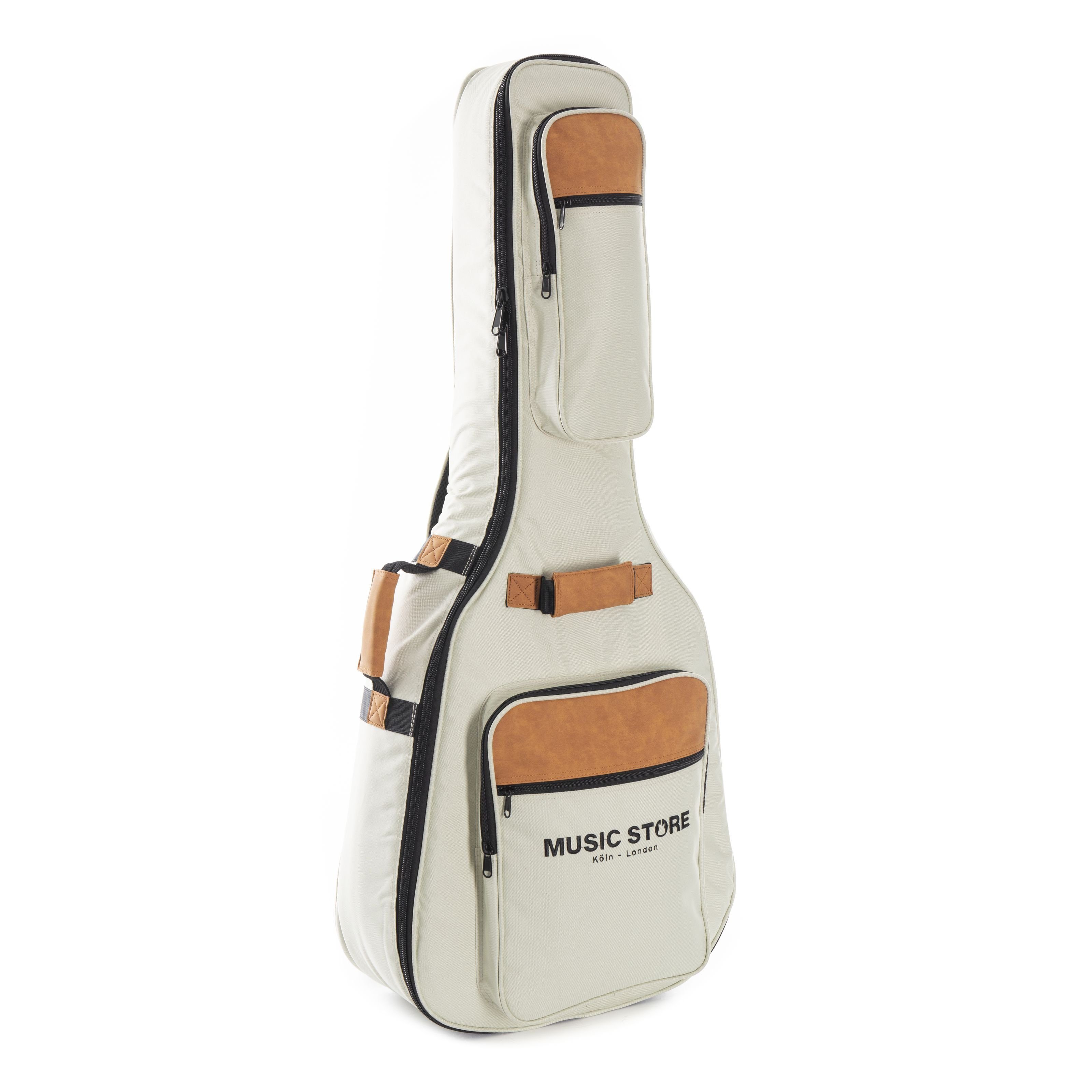MUSIC STORE Gitarrentasche (Gig-Bag (Acoustic Guitar Beige) - Bag for acoustic guitars, Gitarrenkoffer und Gitarrentaschen, Gitarrentasche Westerngitarre), Gig-Bag, Acoustic Guitar, Beige