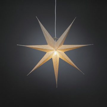 KONSTSMIDE LED Stern Papierstern Leuchtstern Faltstern 7-zackig hängend 78cm mit Kabel weiß
