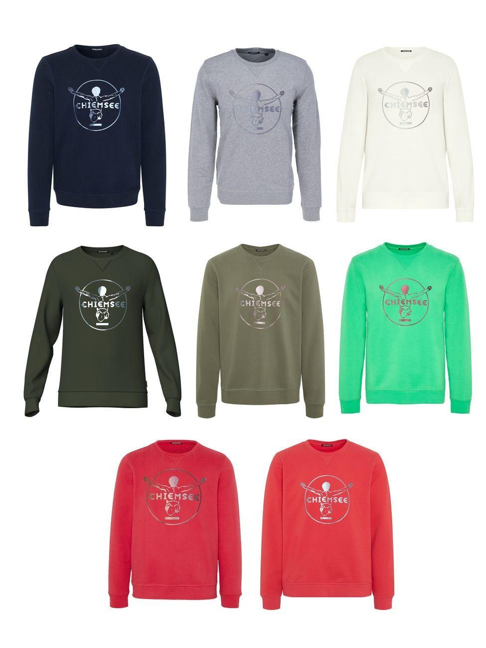 Chiemsee Sweatshirt Men GOTS Regular Fit, Poinsettia Sweatshirt,